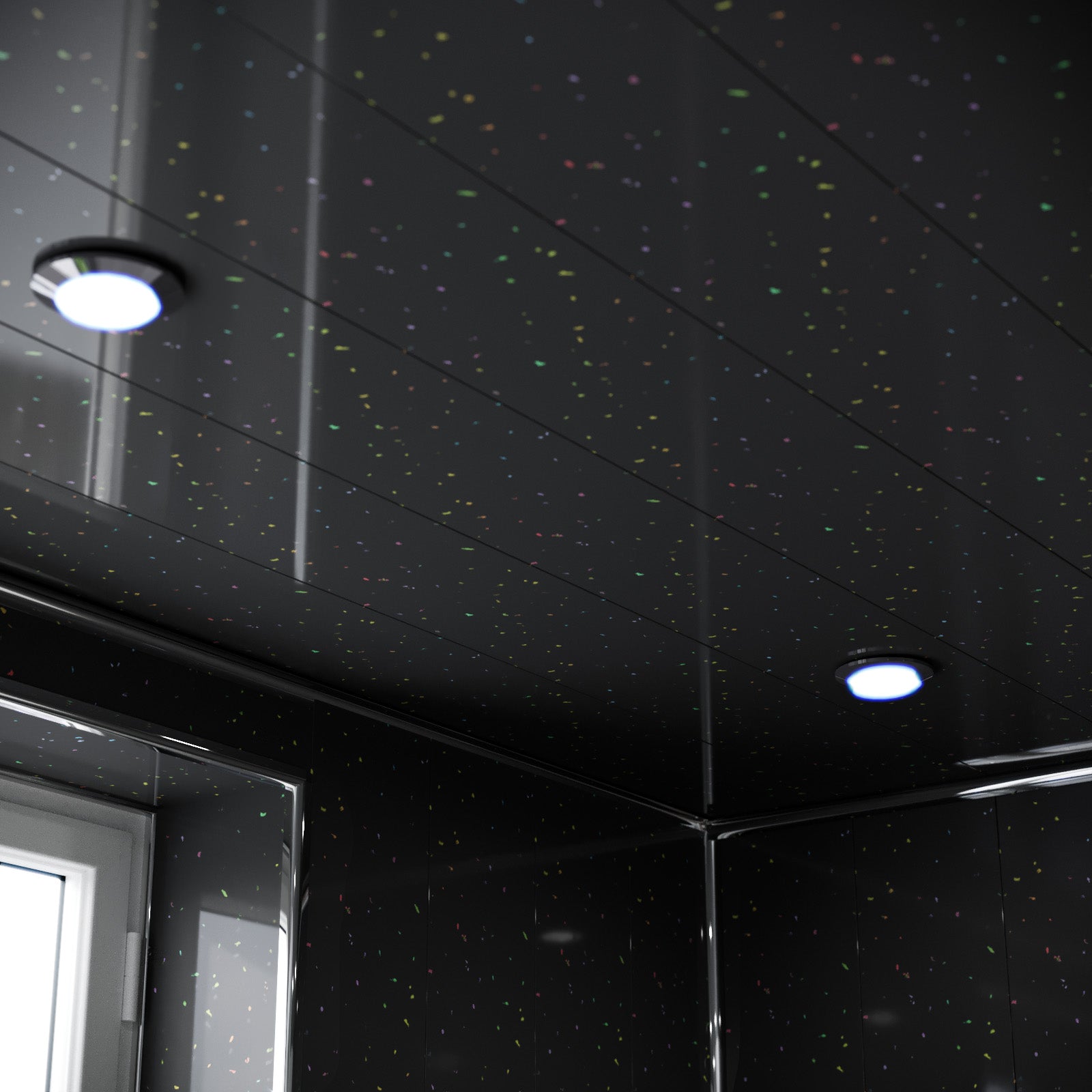 PVC Panel Black Galaxy 250mm X 2700mm X 5mm (Pack Of 4)