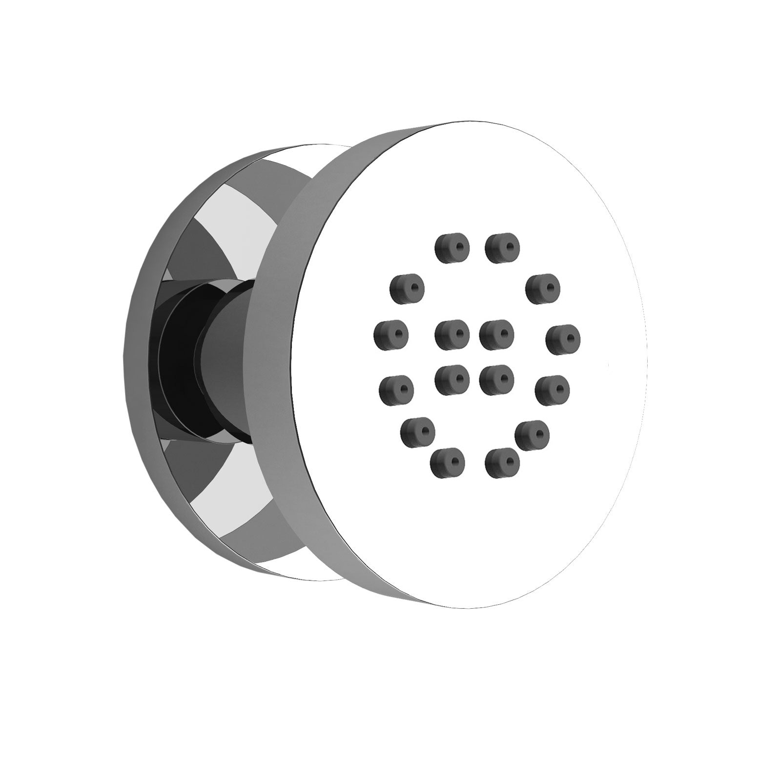 Calla Concealed Two-Way Valve With Slim Round Ceiling Shower Head And Body Jets Kit