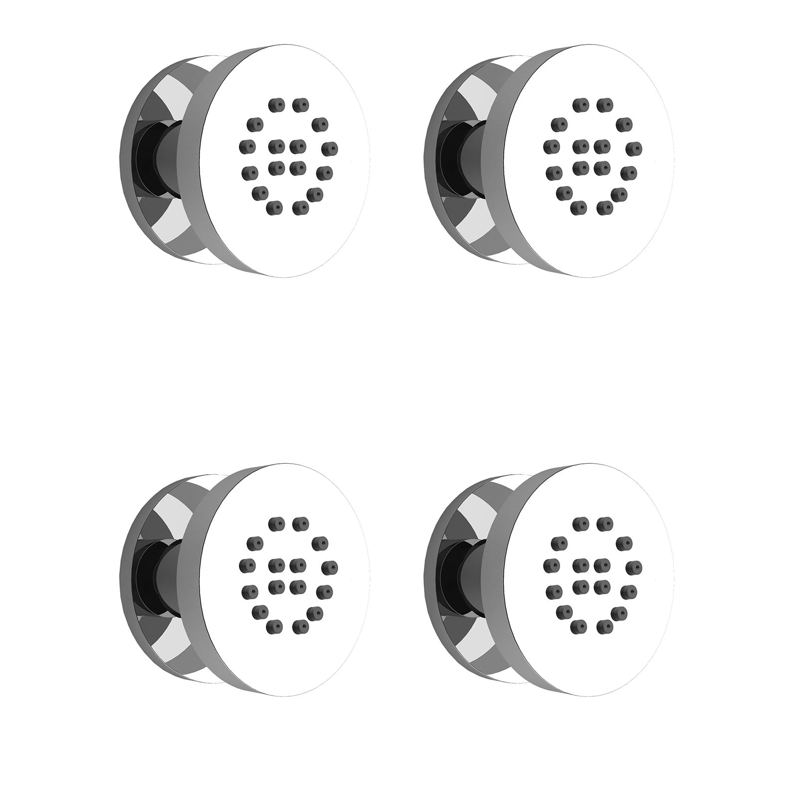 Flora Round 3 Way Concealed Thermostatic Shower Mixer Valve, Shower Head, Handset, Body Jets Set Chrome