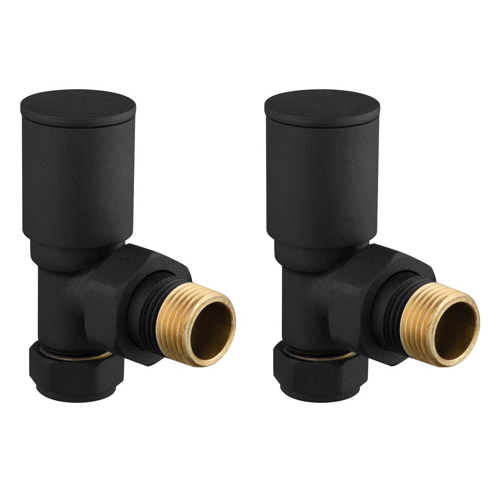 Kartell 15mm Radiator Valve Angled Matte Black (Pair)