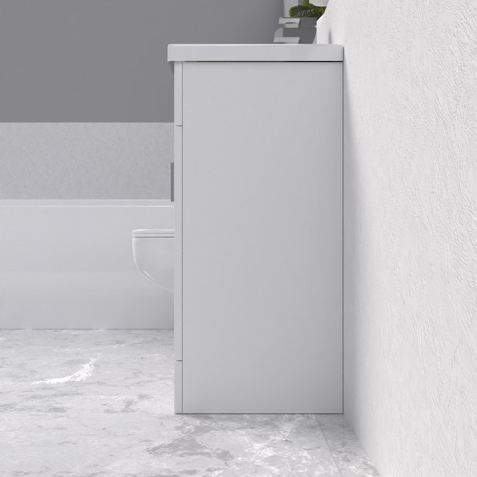 Nanuya White 500mm Cloakroom Suite with Basin Vanity and Close Coupled Toilet