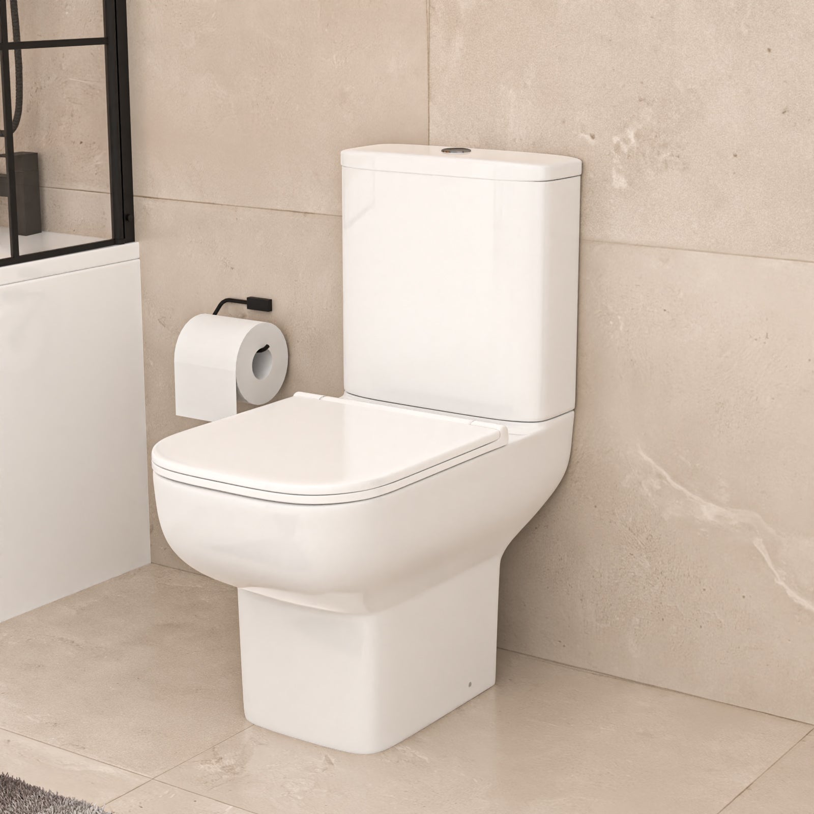 Alaska Bath Screen Shower Matte Grey Doors Vanity Toilet Matte Black Taps