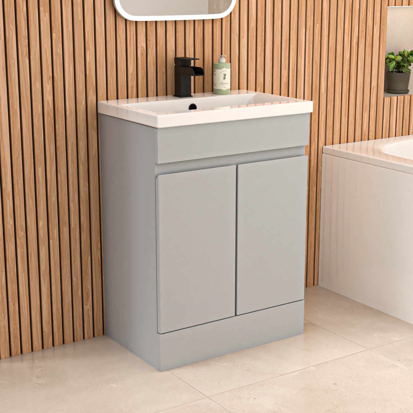 Alaska Bath Screen Shower Matte Grey Doors Vanity Toilet Matte Black Taps