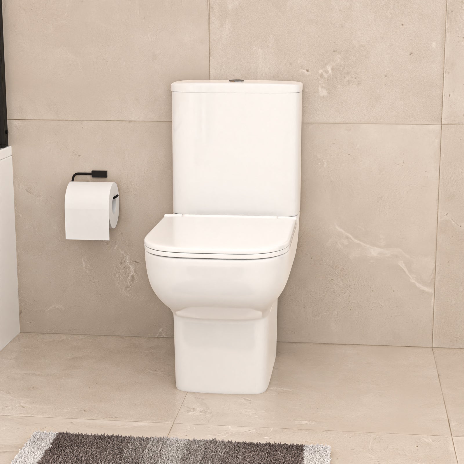 Alaska Bath Screen Shower White Doors Vanity Toilet Matte Black Taps