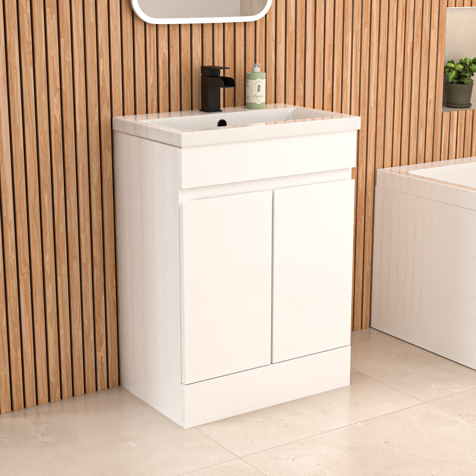 Alaska Bath Screen Shower White Doors Vanity Toilet Matte Black Taps