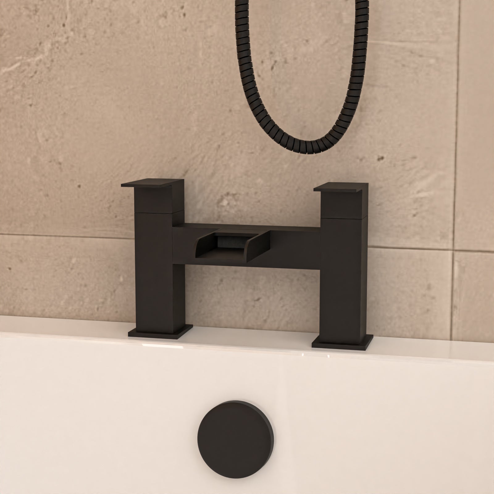 Alaska Bath Screen Shower White Doors Vanity Toilet Matte Black Taps