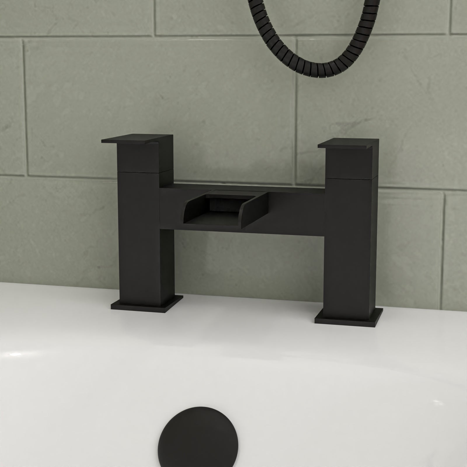 Nanuya Bathtub Shower Screen Dark Grey Basin Vanity Toilet Matte Black Taps