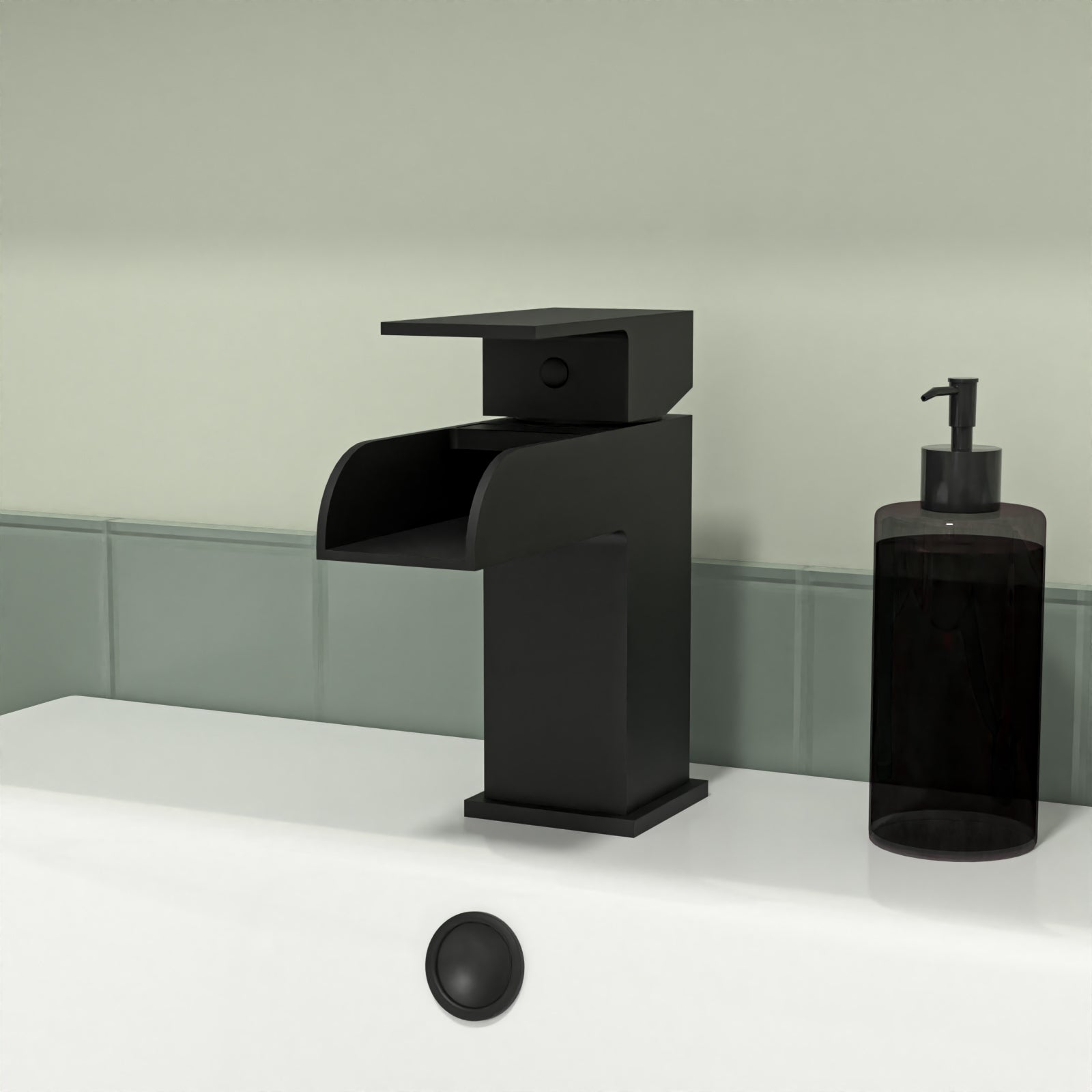 Aris 1500mm Bathroom Suite - Square Pedestal Basin with Close Coupled Toilet, Shower Bath and Taps Set