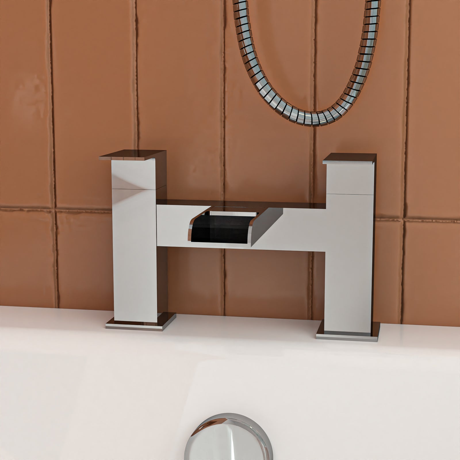 Aris 1700mm Complete Bathroom Suite with L-Shaped Shower Bath & Taps Set