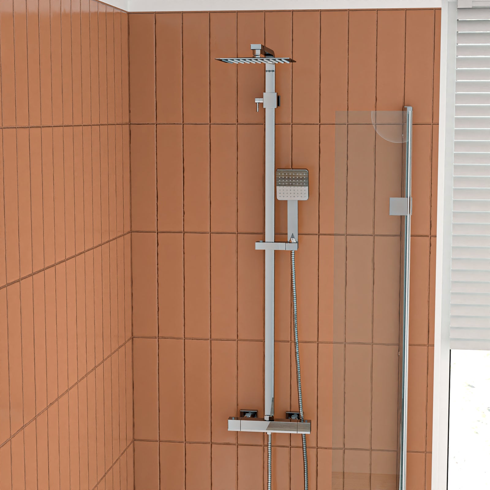 Aris 1700mm Complete Bathroom Suite with L-Shaped Shower Bath & Taps Set