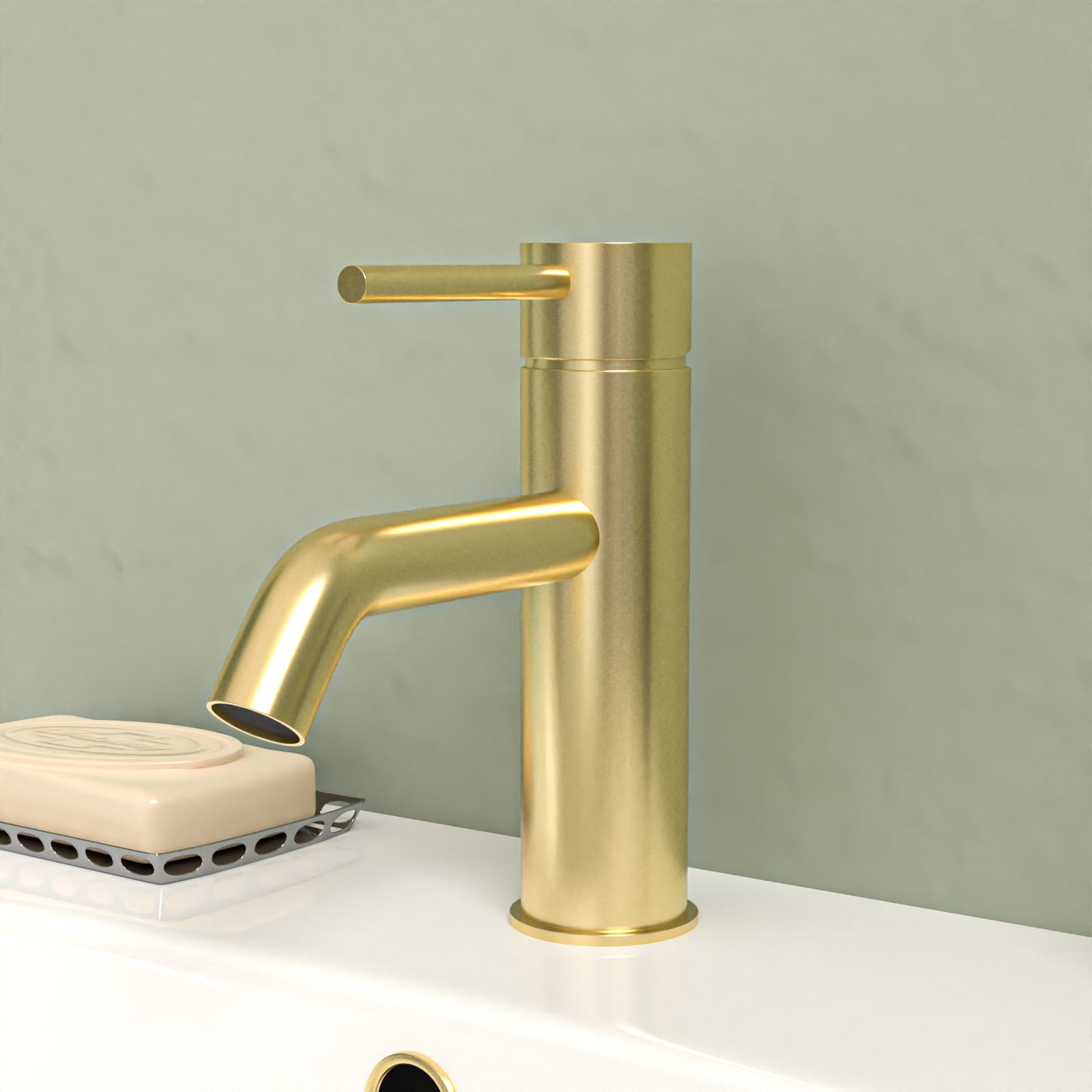 White 550mm Round Slim Edge Pedestal Basin Toilet Shower Bath Taps Set