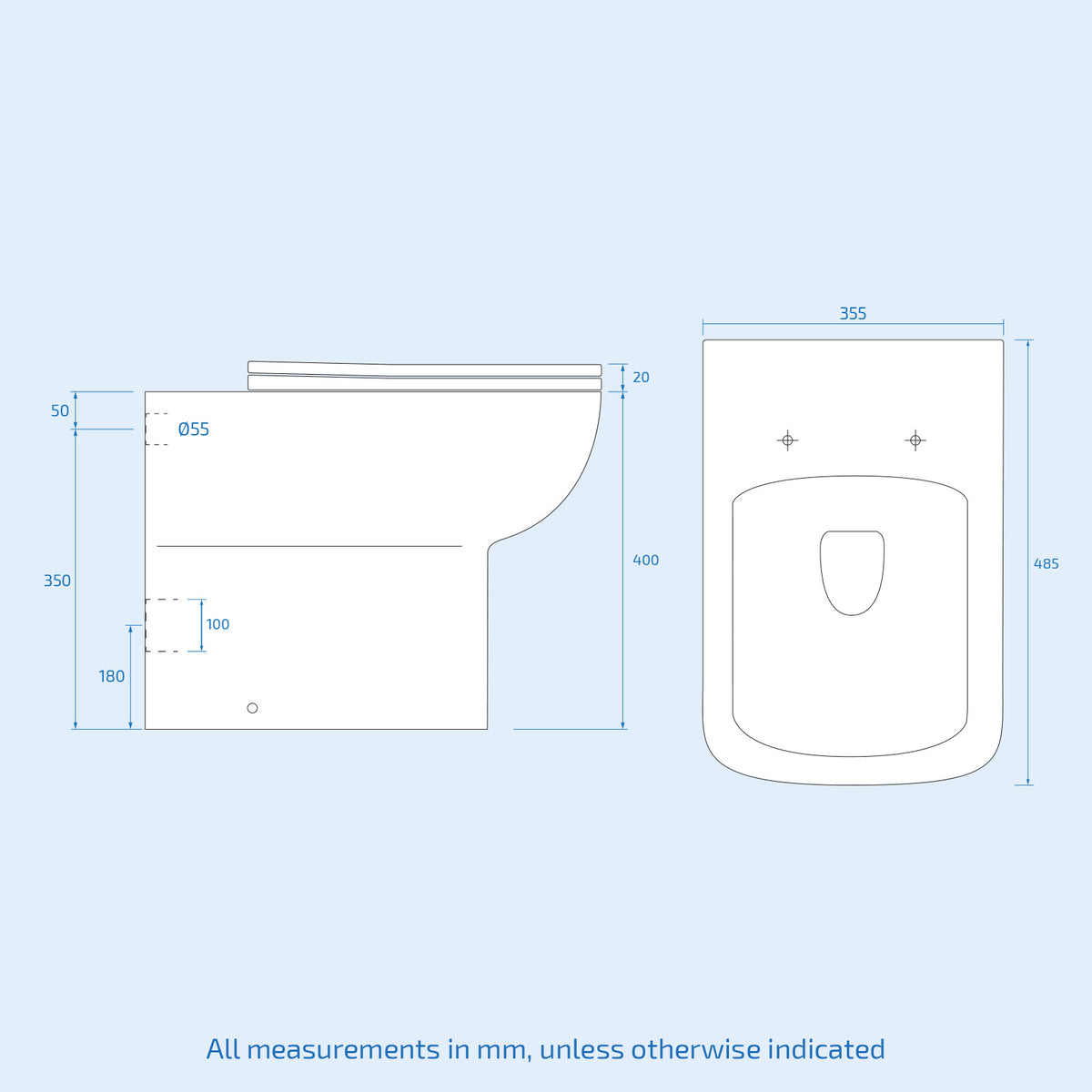 Dene 1100mm P Shaped LH White Vanity Basin Cabinet and Wc BTW Toilet Unit