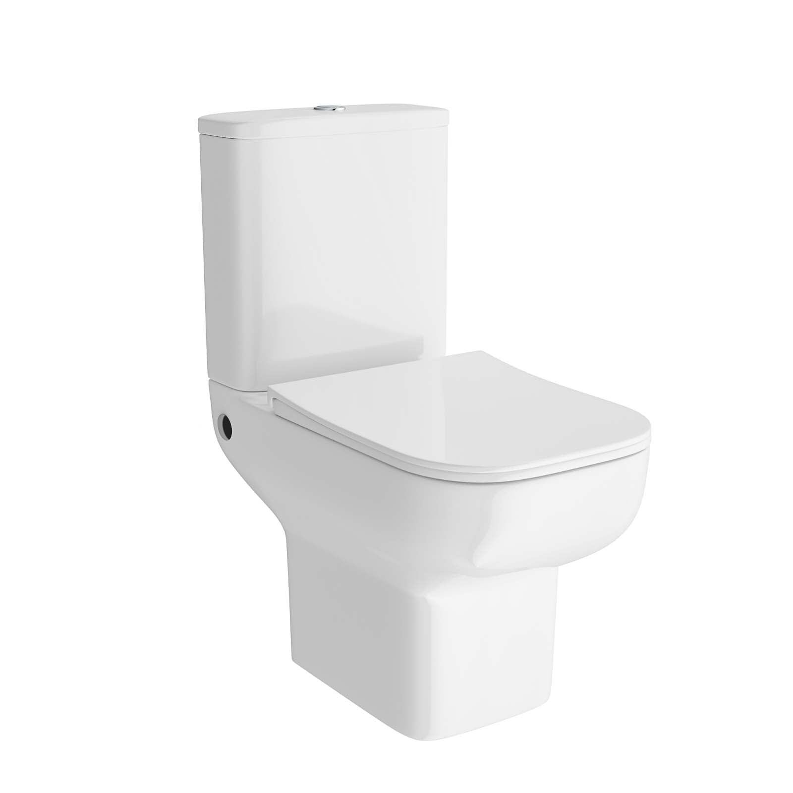 Rimless Square Close Coupled Toilet Without Bidet Nozzle and Valve
