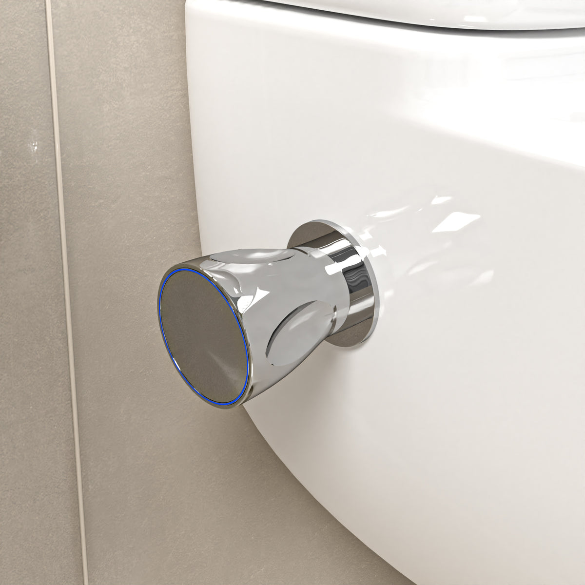 Square Comfort Height Rimless Close Coupled Toilet Pan with Integrated Bidet