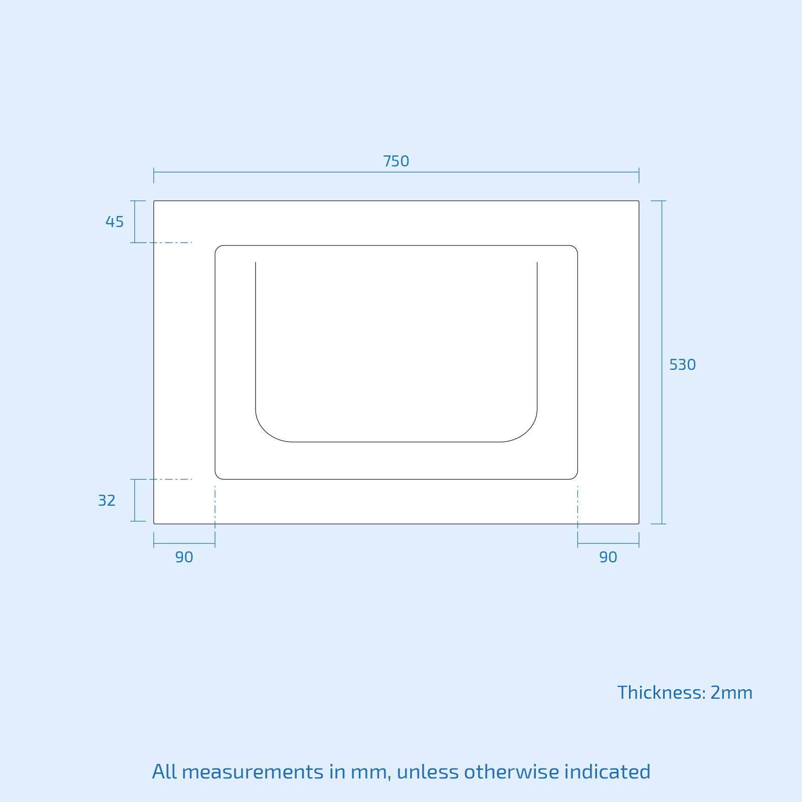 Bathroom Gloss White Modern Acrylic End Bath Panel Cut to Size 750 x 530mm