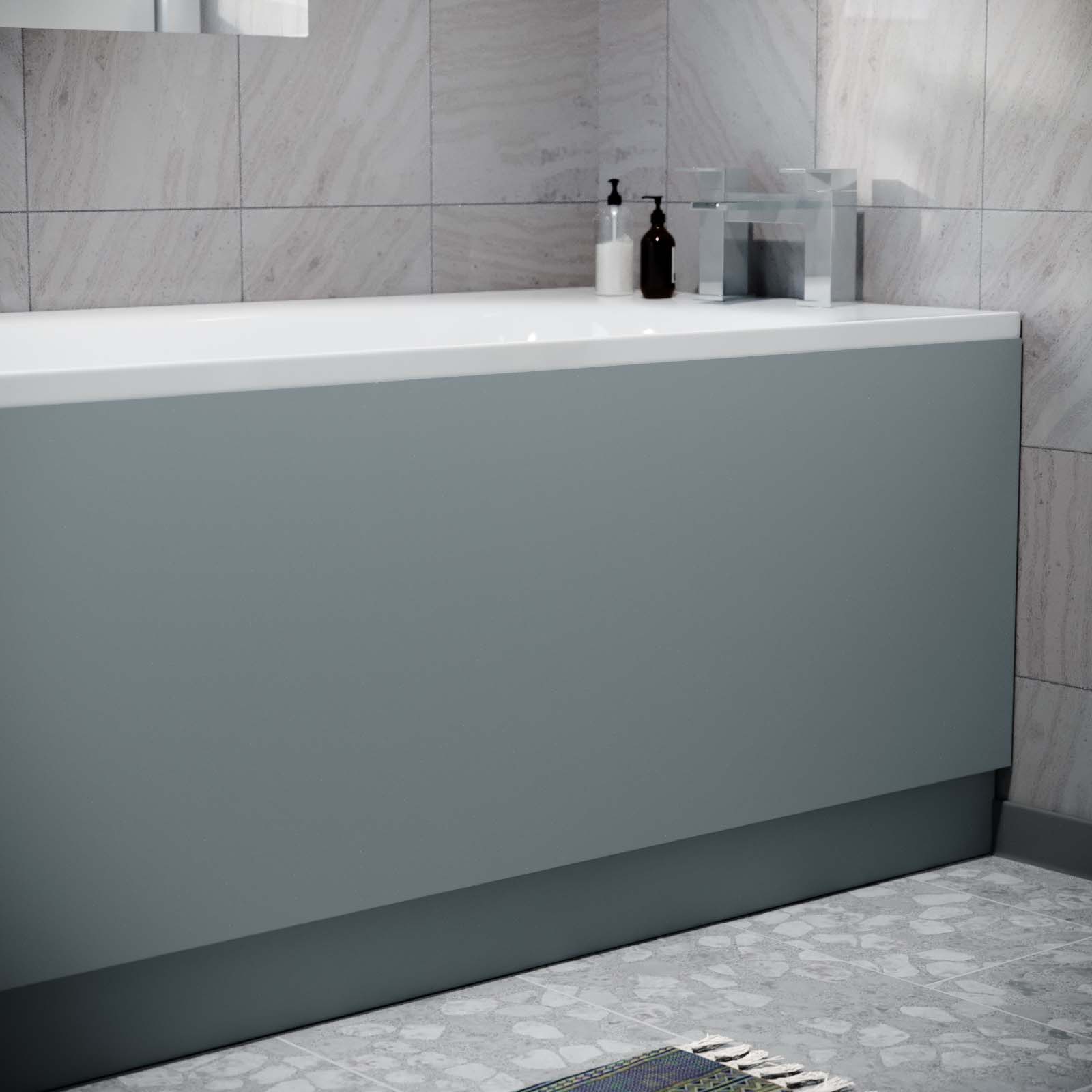 Matt Grey 1800mm Water Proof Durable PVC Front Bath Panel 15mm Thick