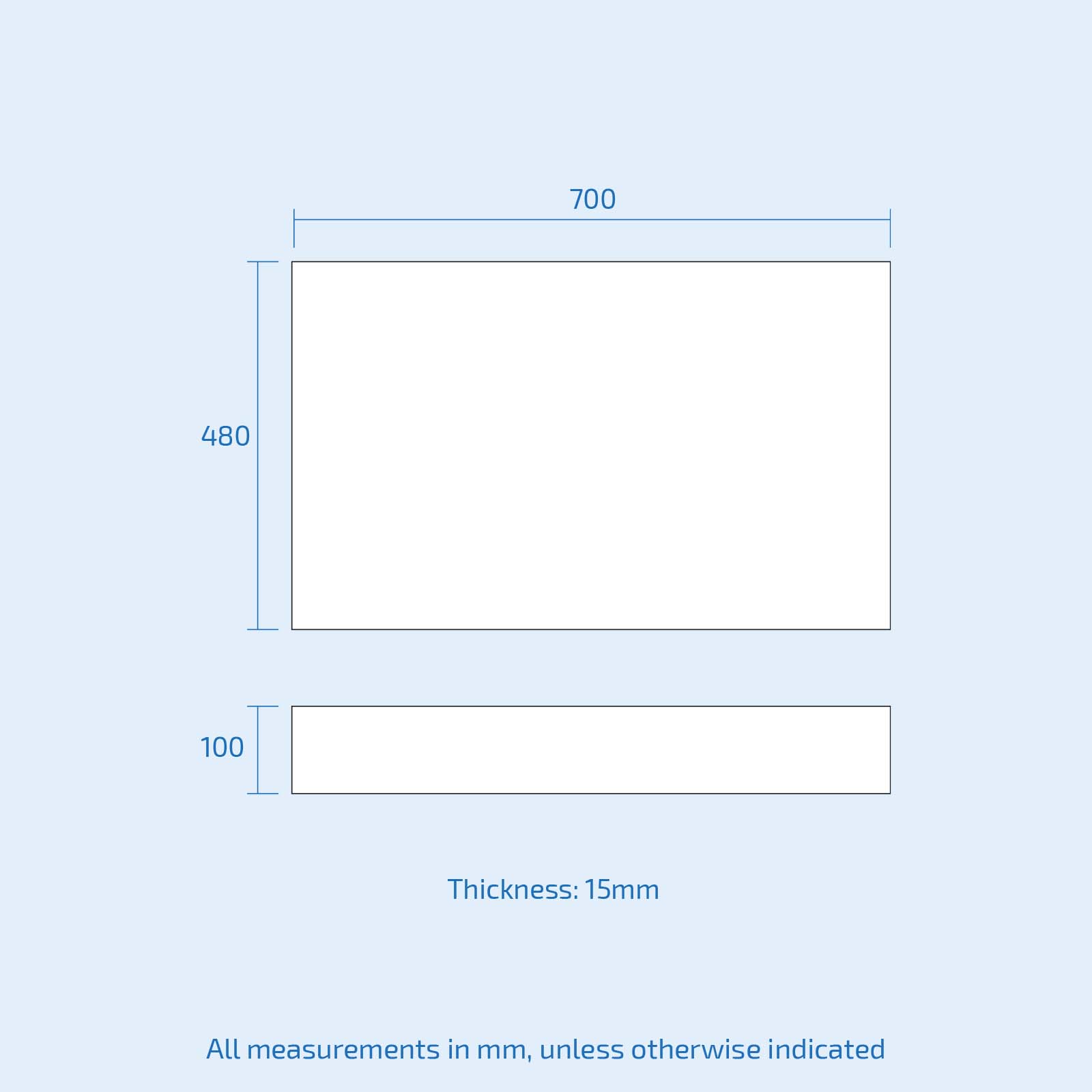 Modern 700mm Matte Grey PVC End Panel 15mm Thickness +Plinth