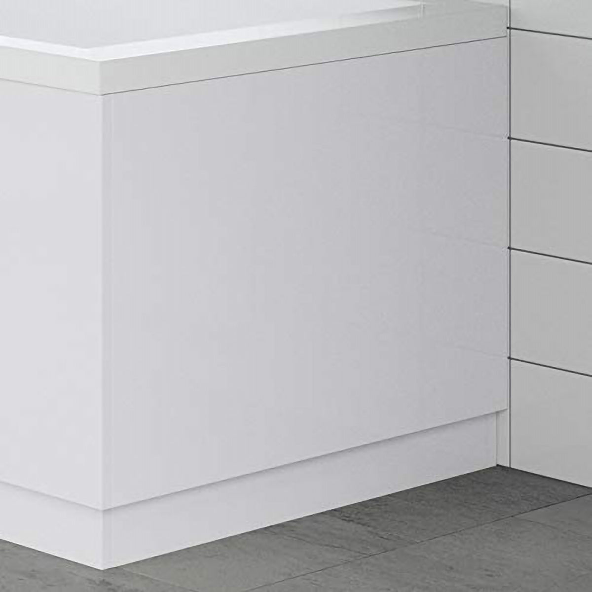 Modern 600 x 500 mm White Acrylic End Bath Panel