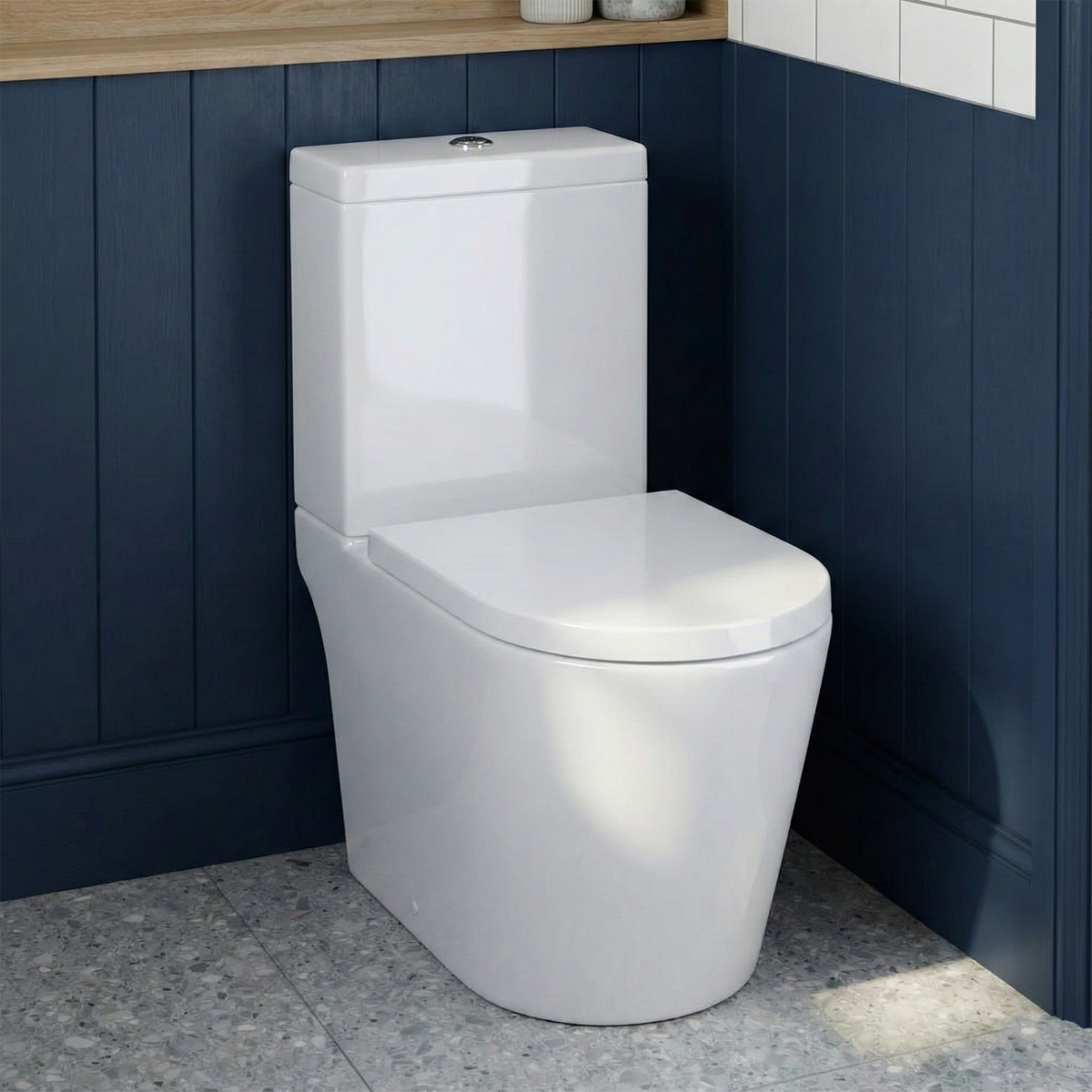 Nanuya Cloakroom 400mm Matte Grey Freestanding Vanity Basin Unit & Close Coupled Toilet with Soft Close Seat