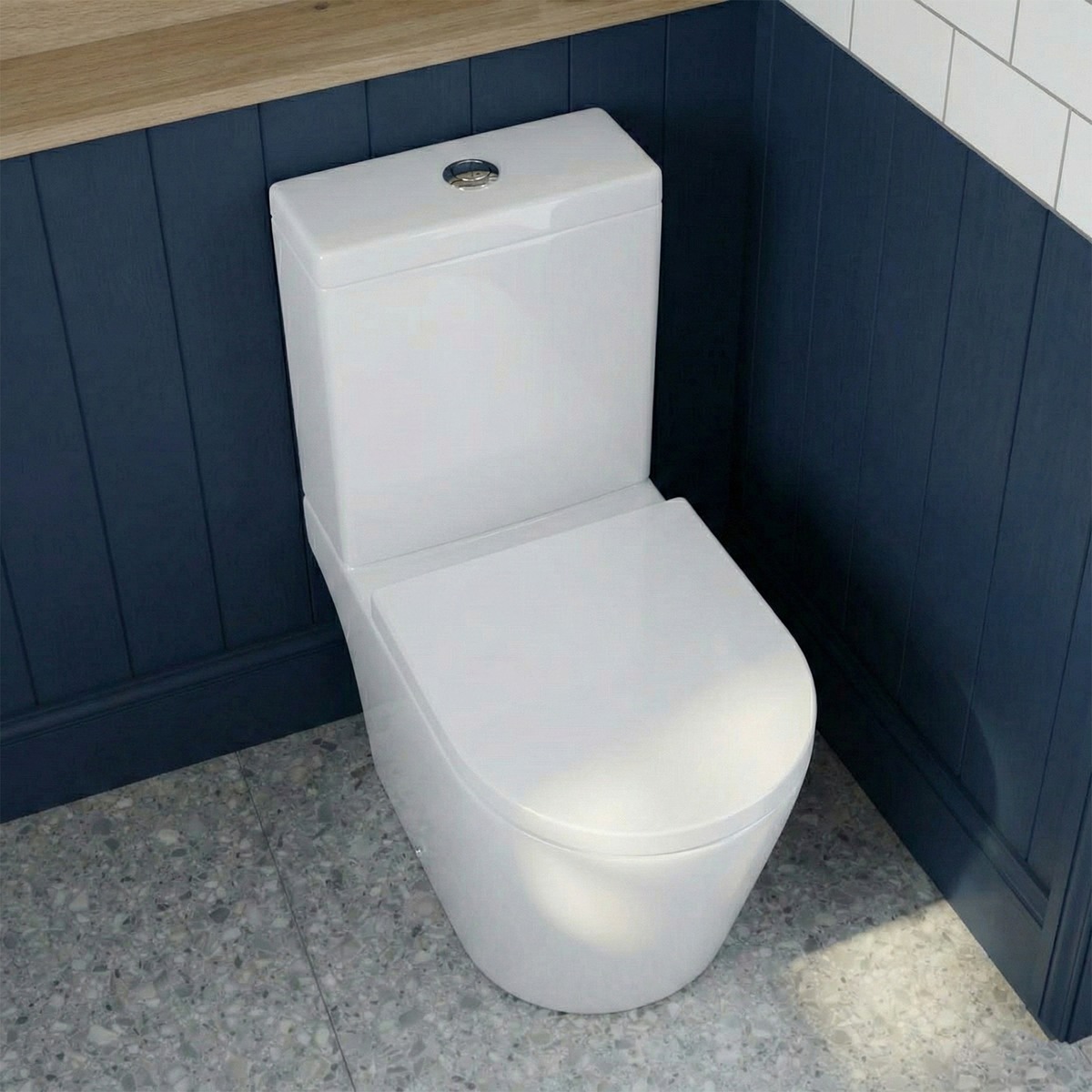 Nanuya Cloakroom 400mm Matte Grey Freestanding Vanity Basin Unit & Close Coupled Toilet with Soft Close Seat