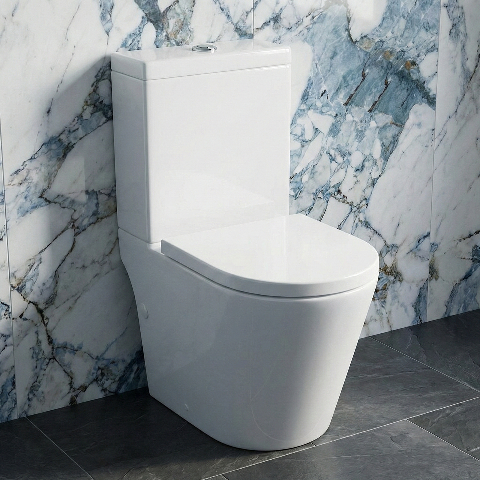 Nanuya Cloakroom 500mm Wall Hung 2 Drawer Vanity & Close Coupled Toilet with Soft Close Seat