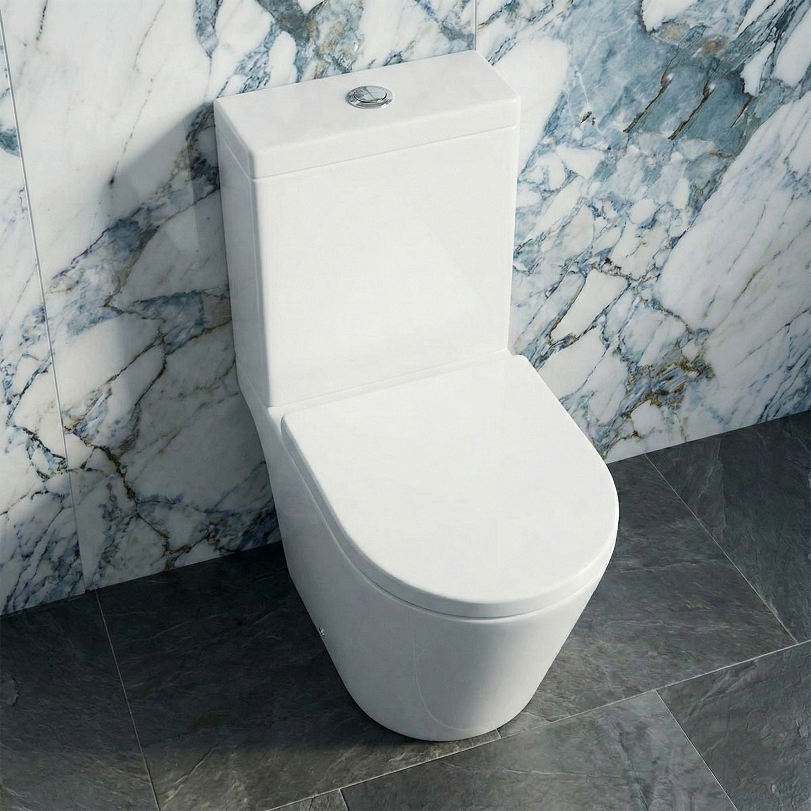 Nanuya Cloakroom 500mm Wall Hung 2 Drawer Vanity & Close Coupled Toilet with Soft Close Seat