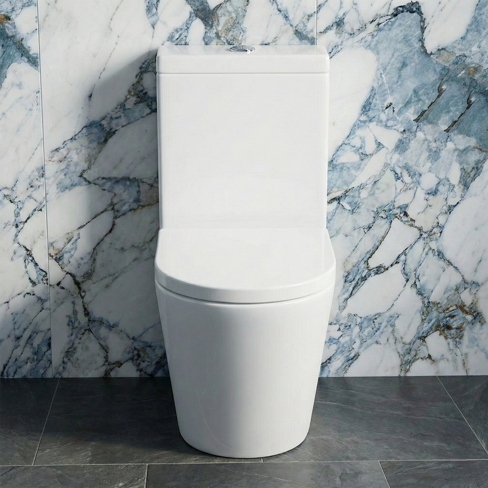 Nanuya Cloakroom 500mm Wall Hung 2 Drawer Vanity & Close Coupled Toilet with Soft Close Seat