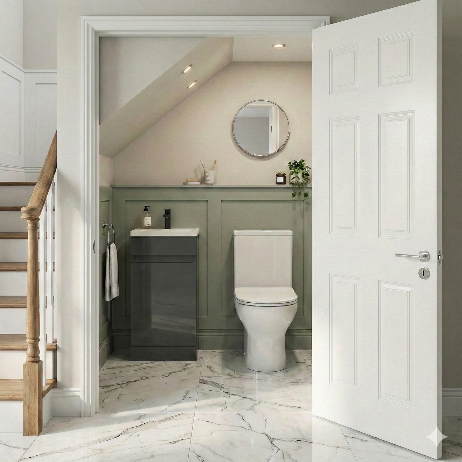 Alaska Cloakroom 500mm Anthracite PVC Freestanding Vanity & Close Coupled Toilet