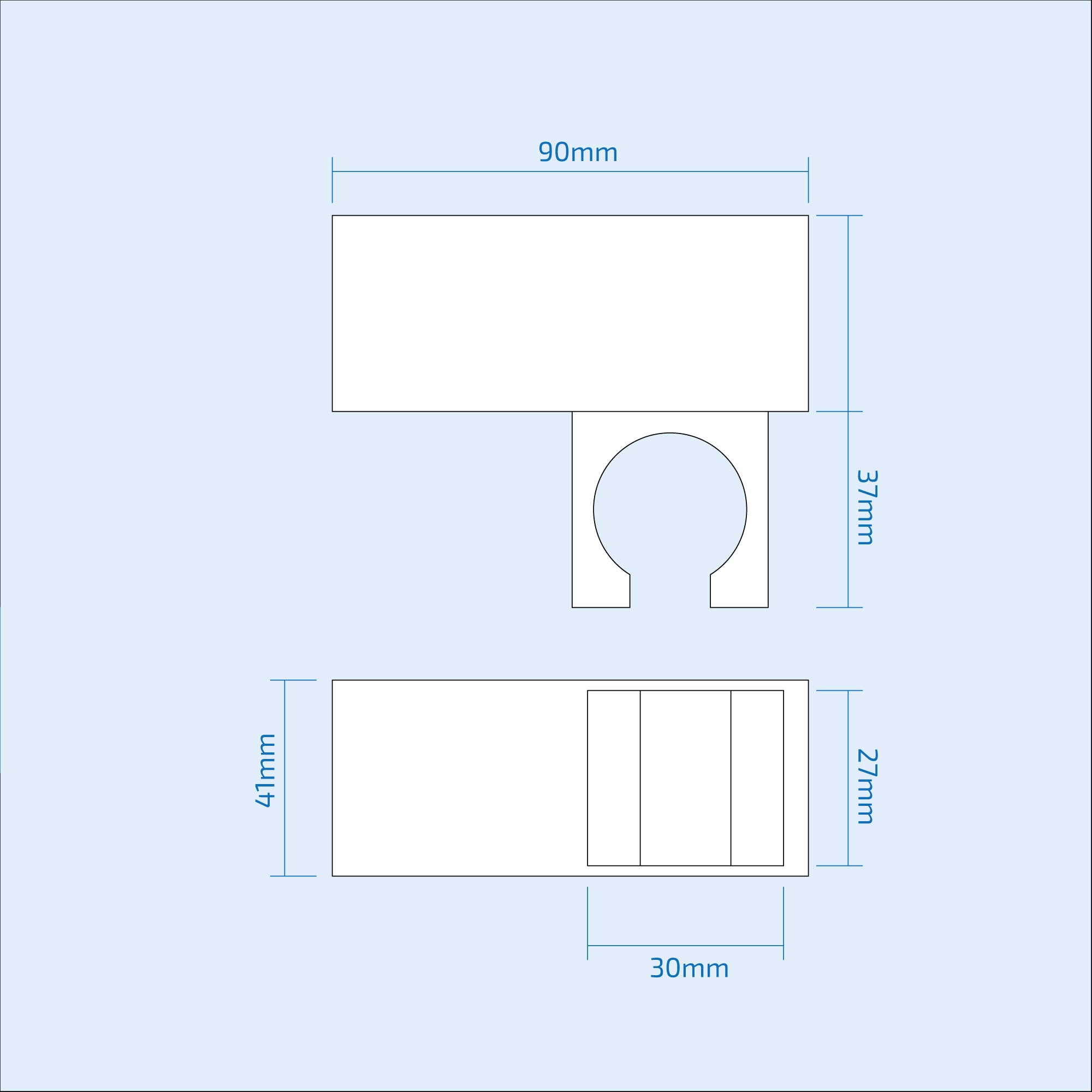 Modern Rectangular ABS Handheld Shower Head Hose and Wall Mount Holder
