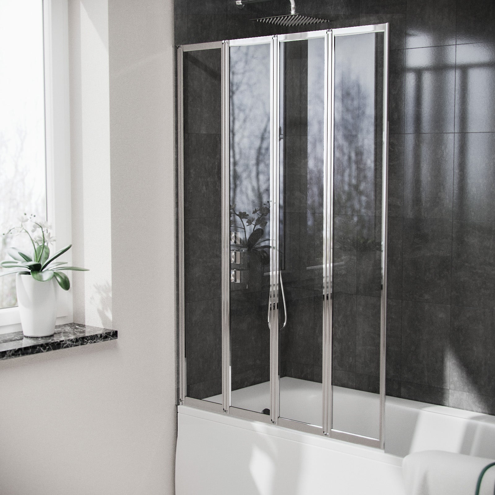 Parga 4 Fold Glass Panel Door Bath Shower Screen