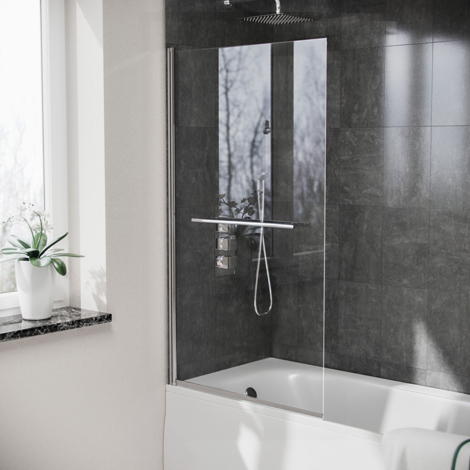 Denver 800mm Pivot Swing Door Shower Screen