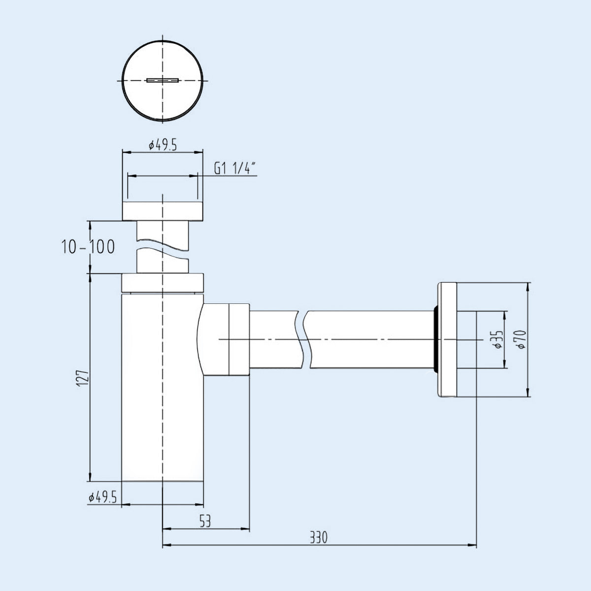 Premium Basin Sink Brushed Brass Bottle Trap Waste With Basin Waste