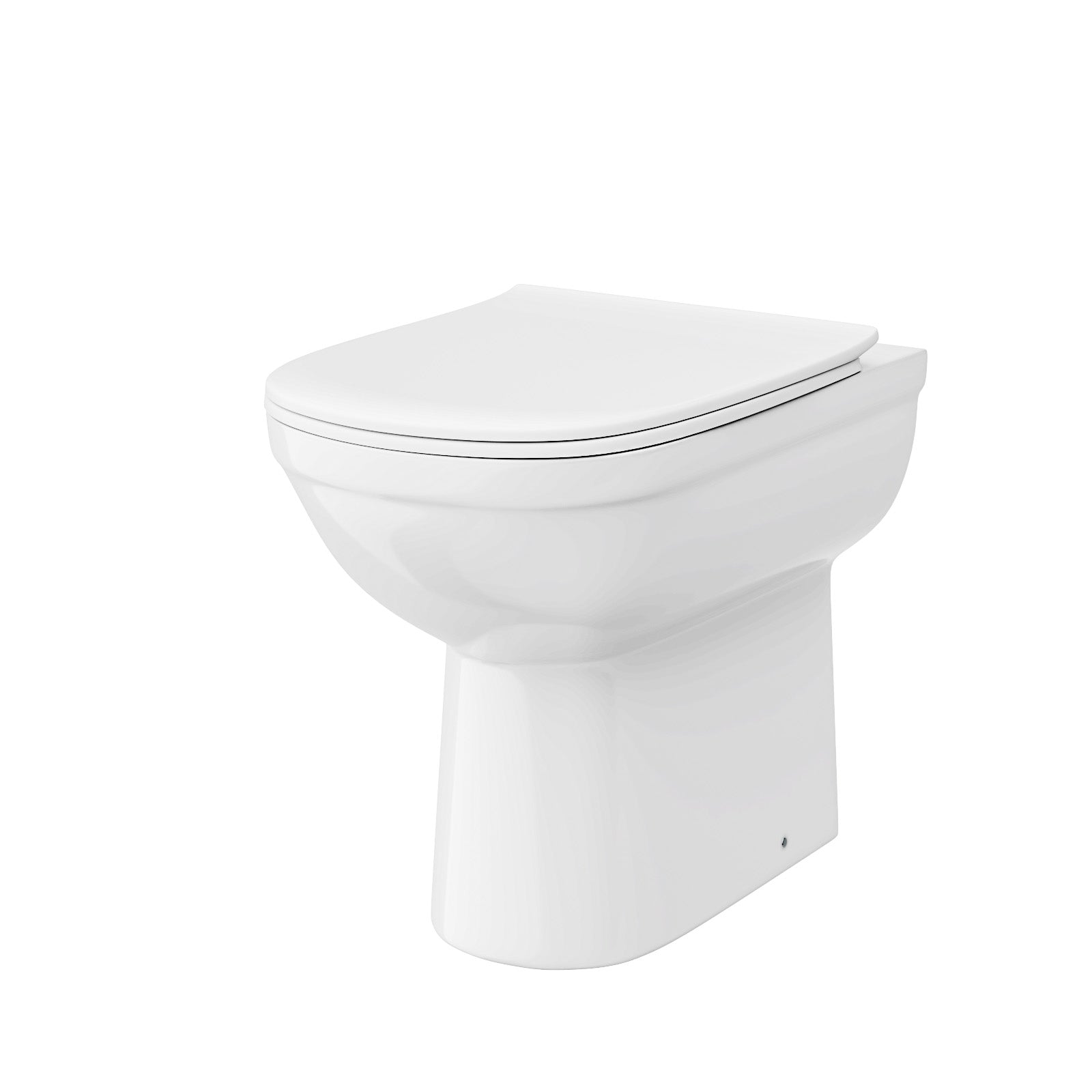 Modern Rimless Comfort Height Back to Wall Toilet with Soft Close Seat White