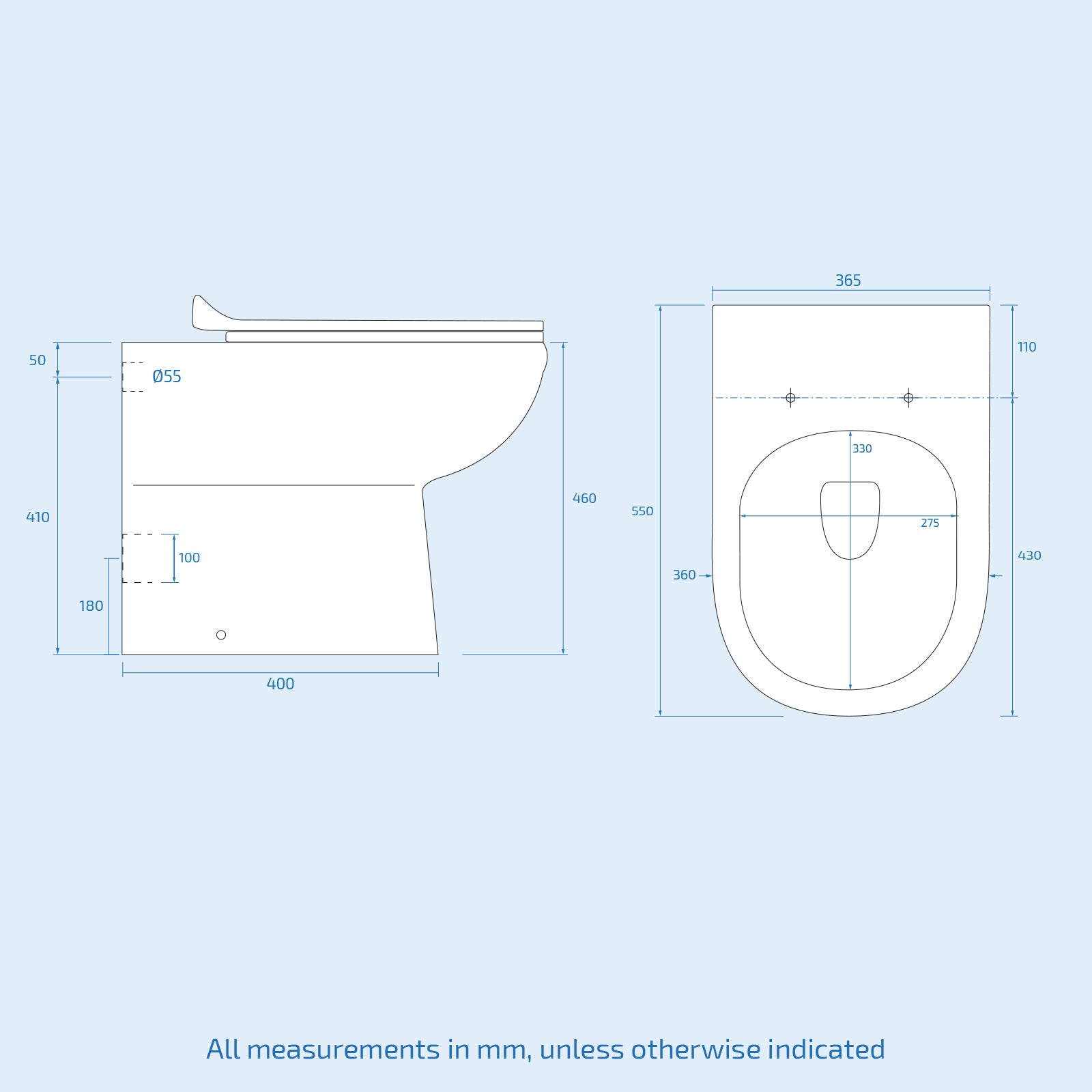 Modern Rimless Comfort Height Back to Wall Toilet with Soft Close Seat White