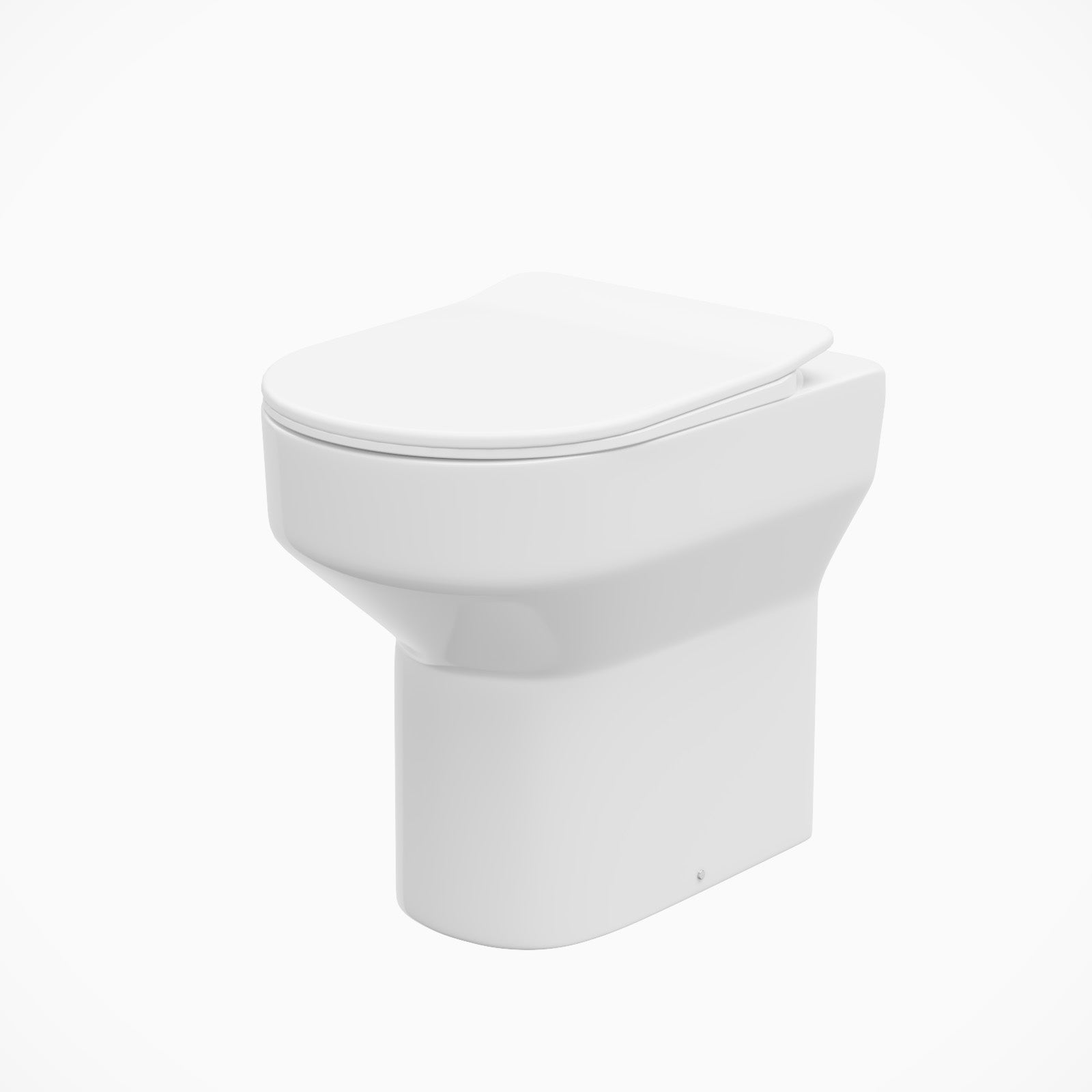 Modern White Comfort Height Back to Wall Toilet with Soft Close Seat