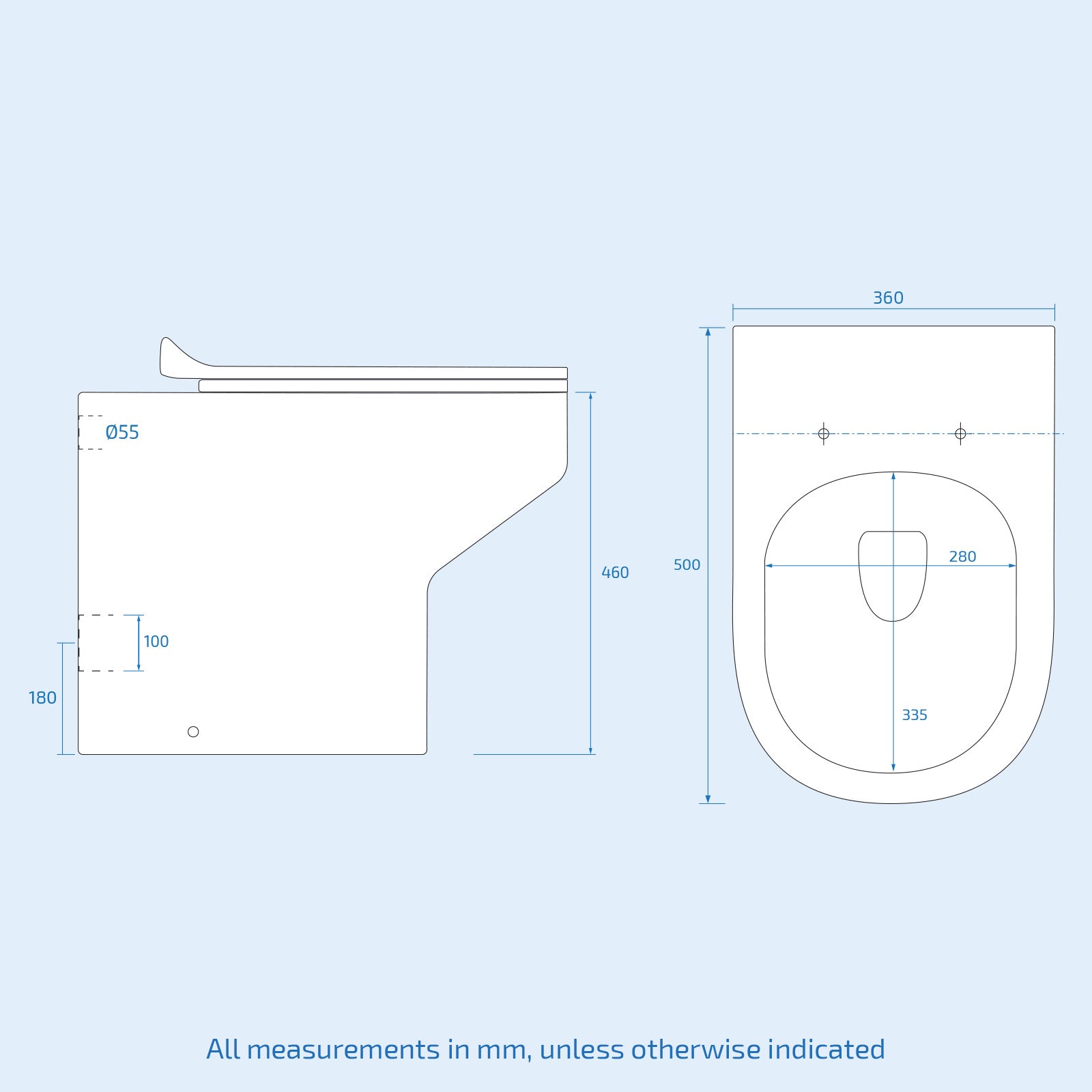 Modern White Comfort Height Back to Wall Toilet with Soft Close Seat