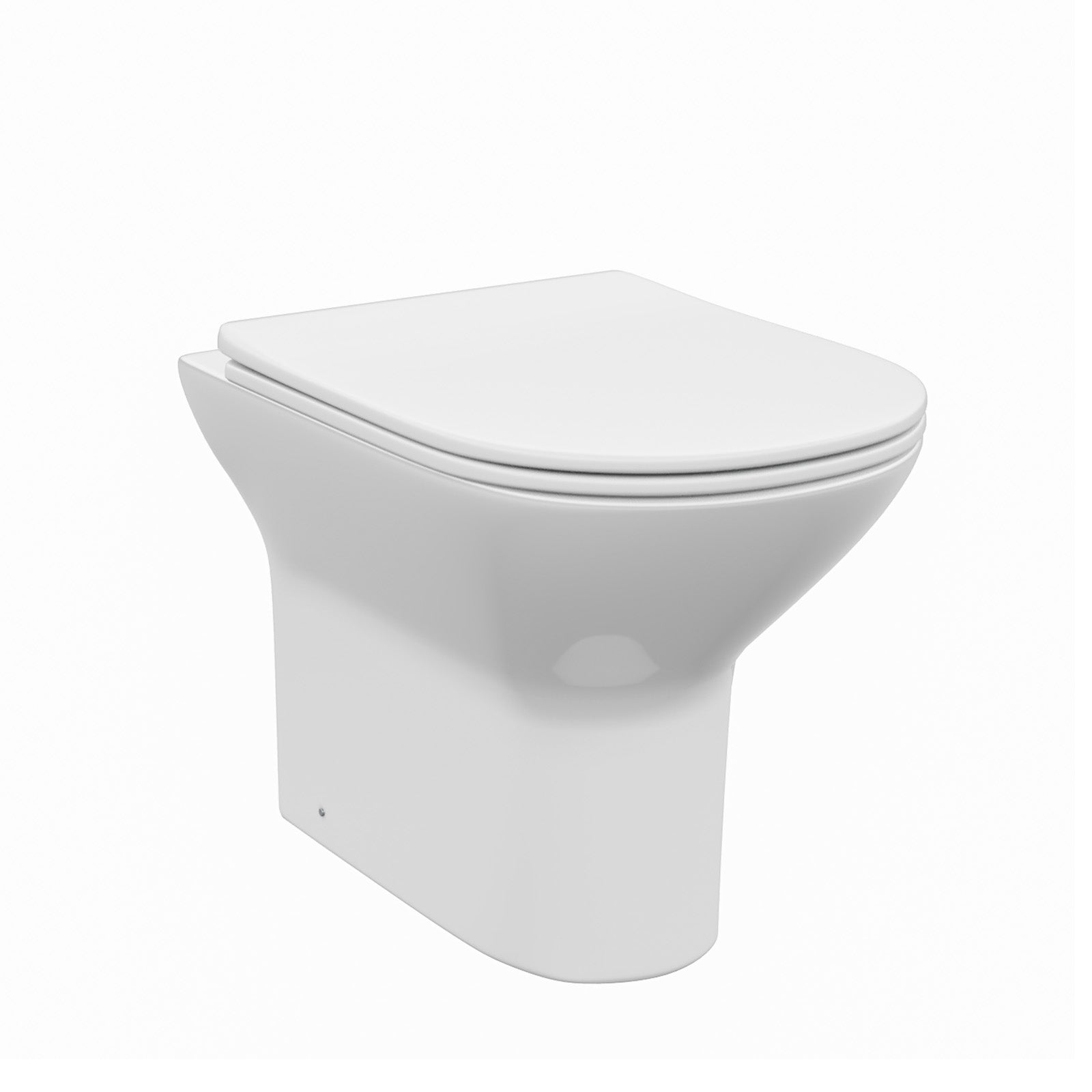 Matson Modern Round Back to Wall Toilet with Soft Close Seat White