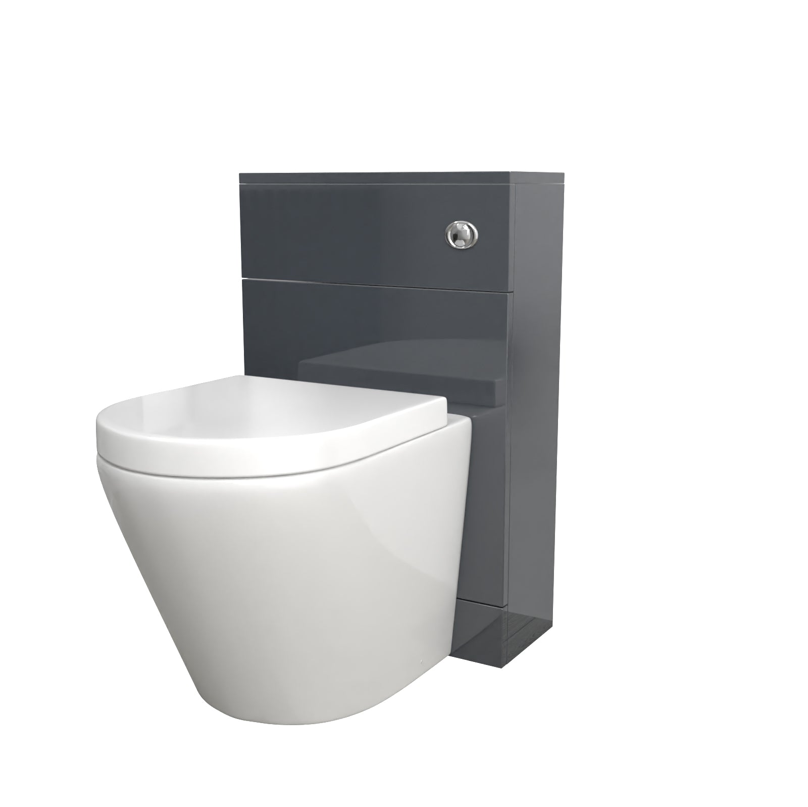 Romsley Modern 500mm Back To Wall Rimless Toilet with WC Unit Anthracite