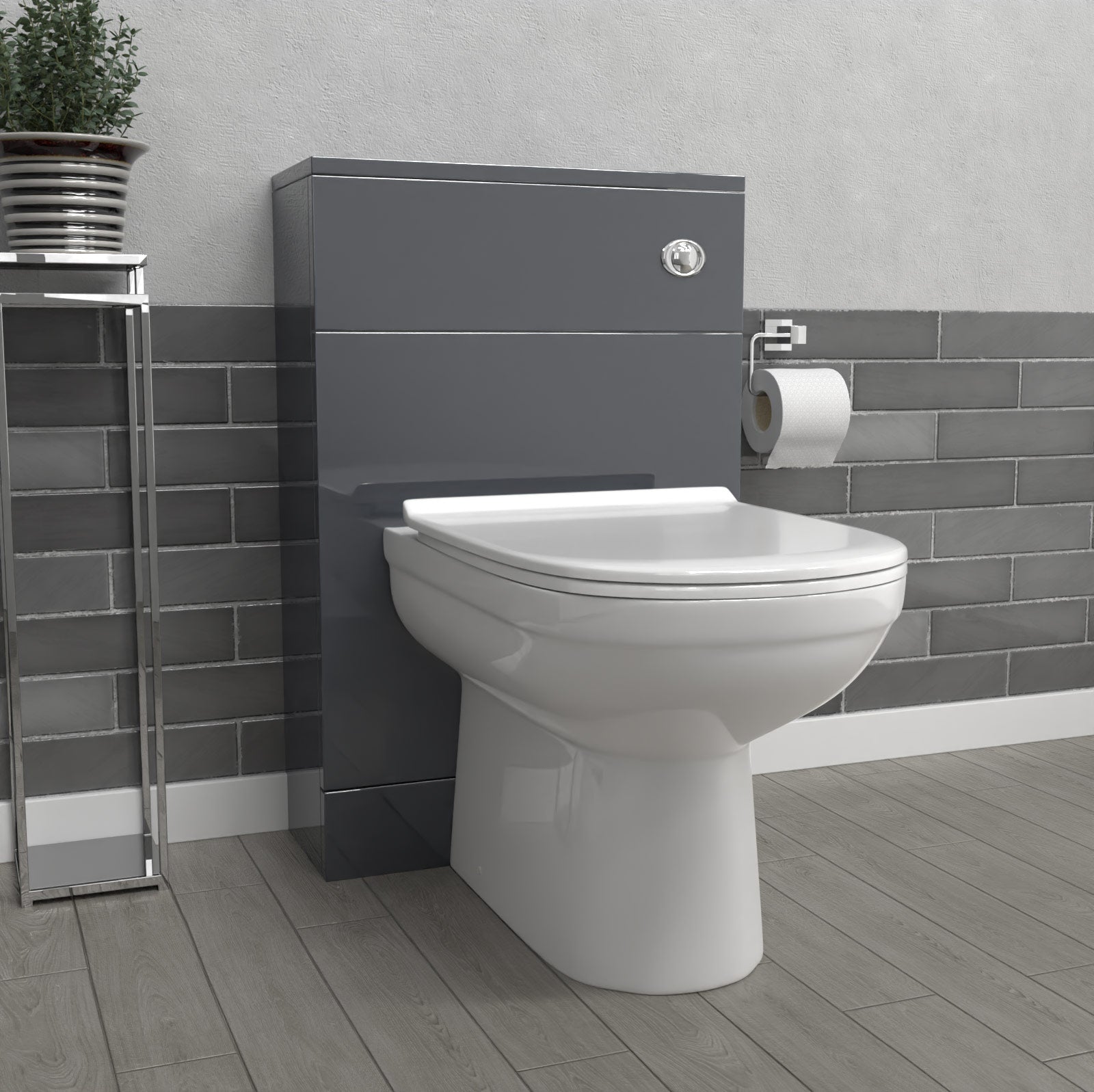 Howard Modern 500mm Back To Wall Toilet with WC Bathroom Anthracite