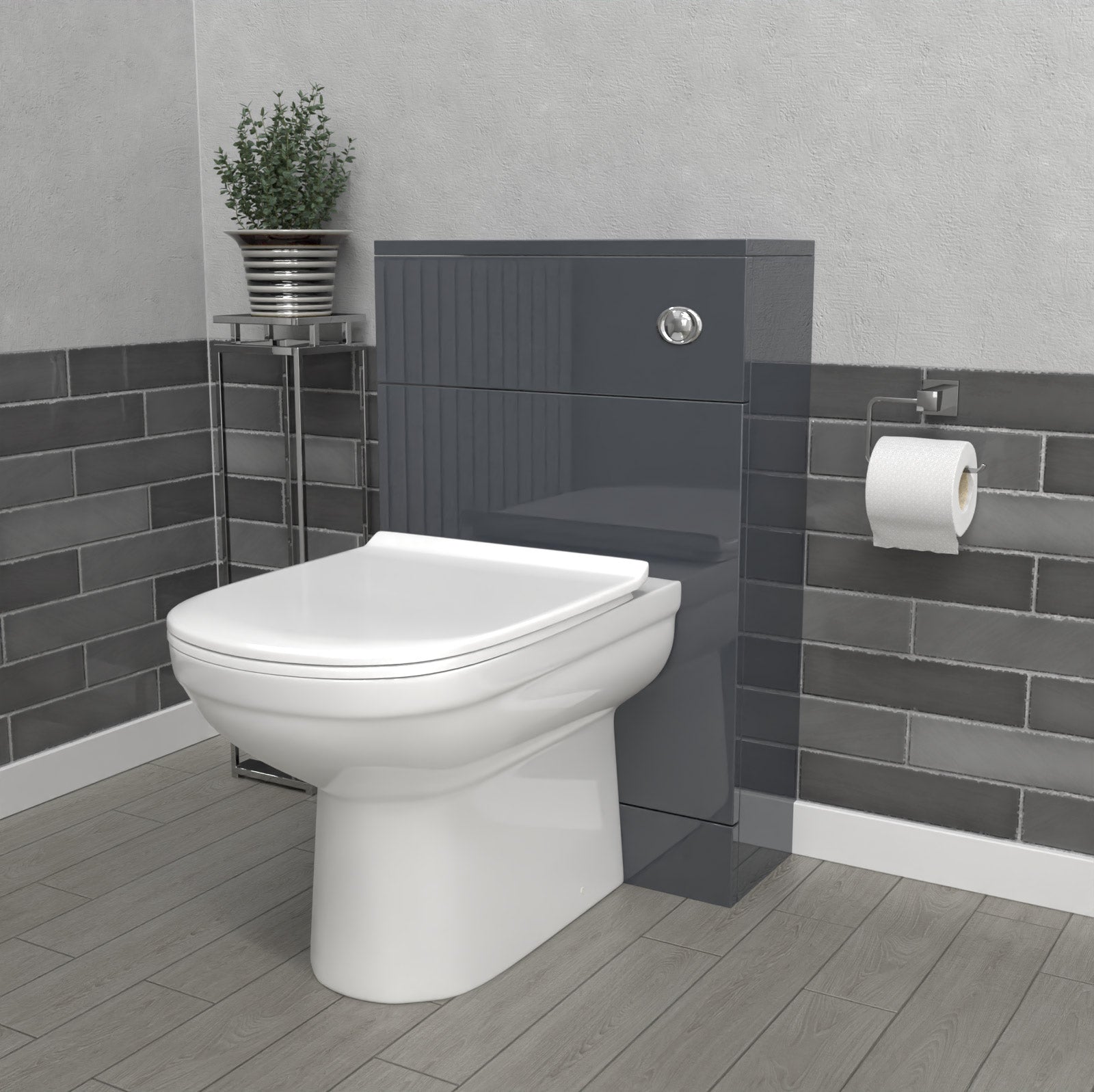 Howard Modern 500mm Back To Wall Toilet with WC Bathroom Anthracite