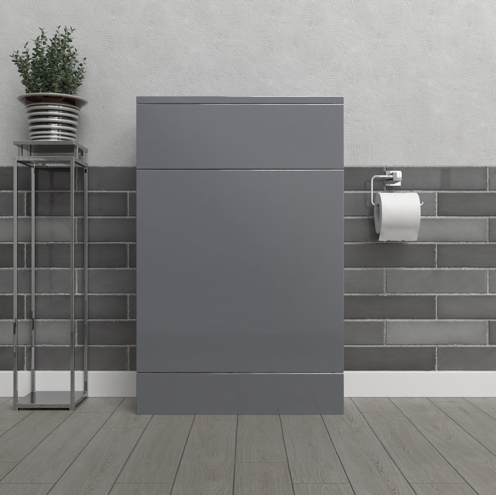 Nanuya Steel Grey 500mm Freestanding Back To Wall WC Unit Bathroom