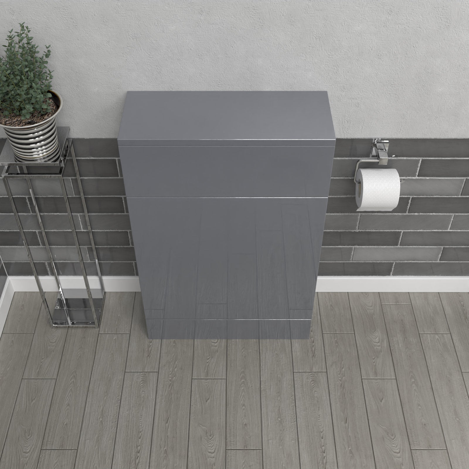 Nanuya Steel Grey 500mm Freestanding Back To Wall WC Unit Bathroom