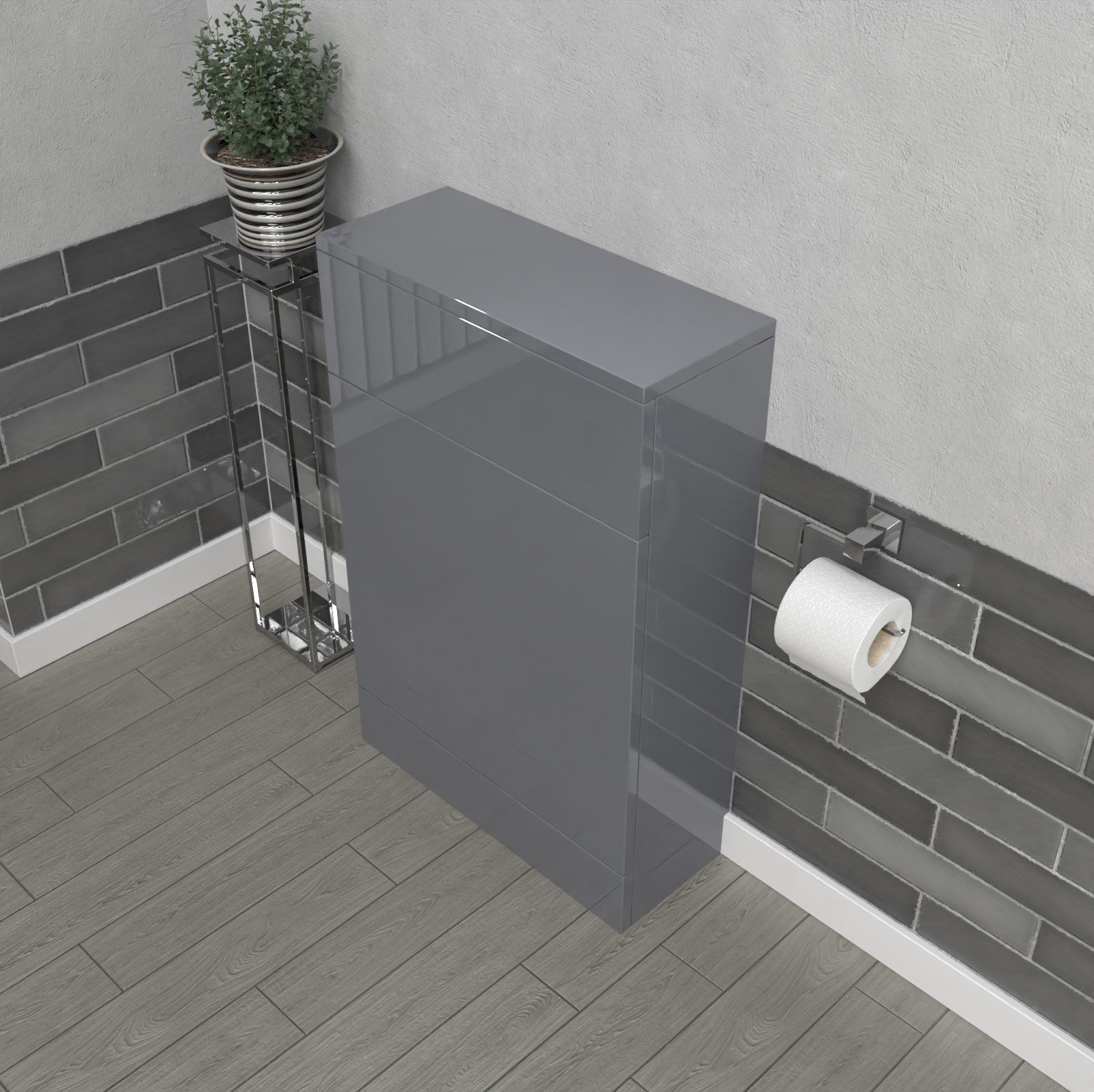 Nanuya Steel Grey 500mm Freestanding Back To Wall WC Unit Bathroom