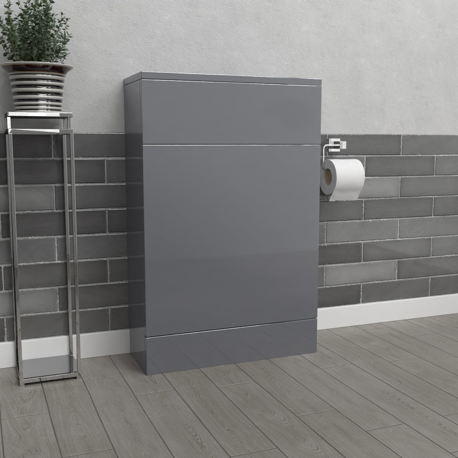 Nanuya Steel Grey 500mm Freestanding Back To Wall WC Unit Bathroom