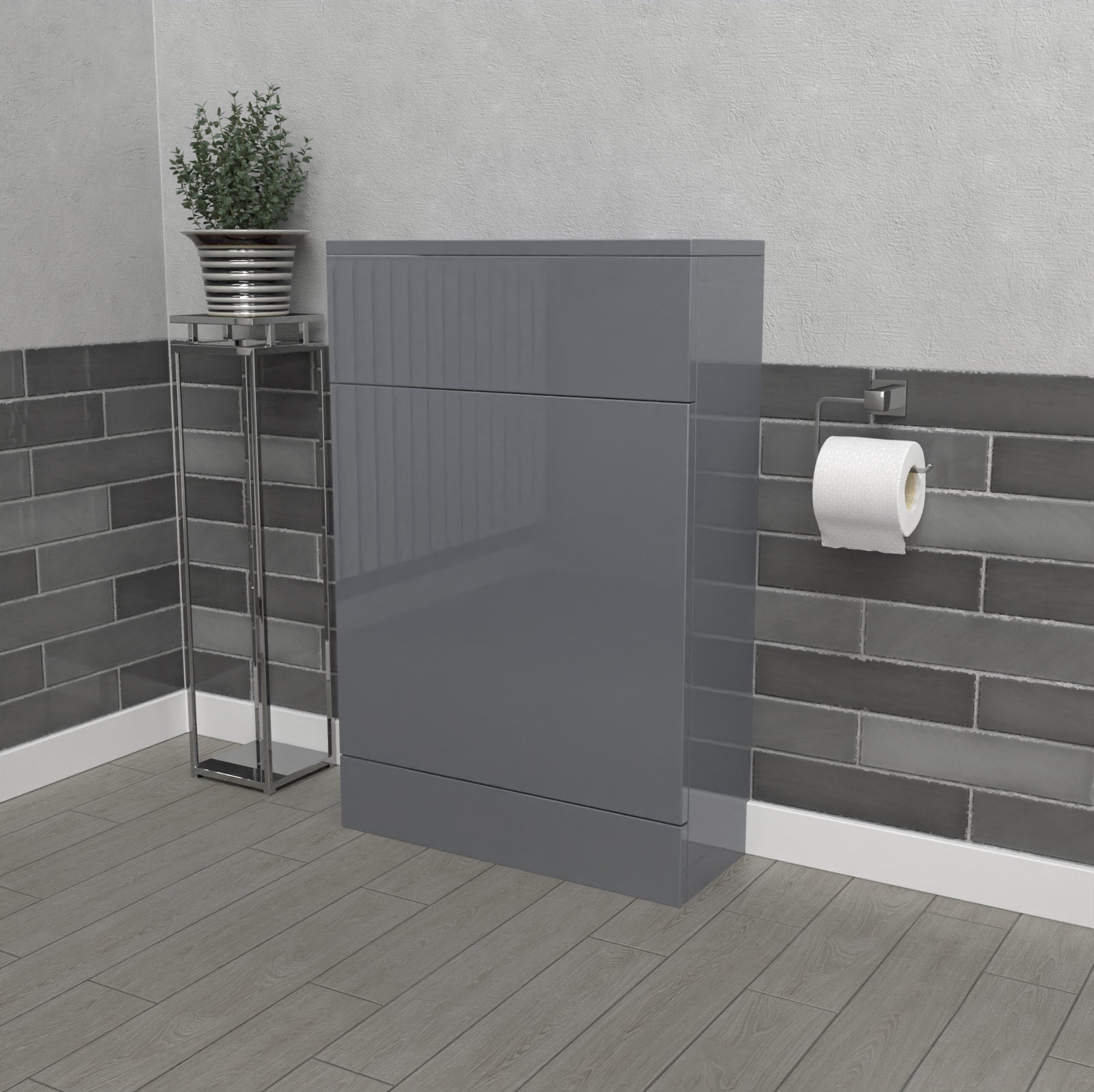 Nanuya Steel Grey 500mm Freestanding Back To Wall WC Unit Bathroom