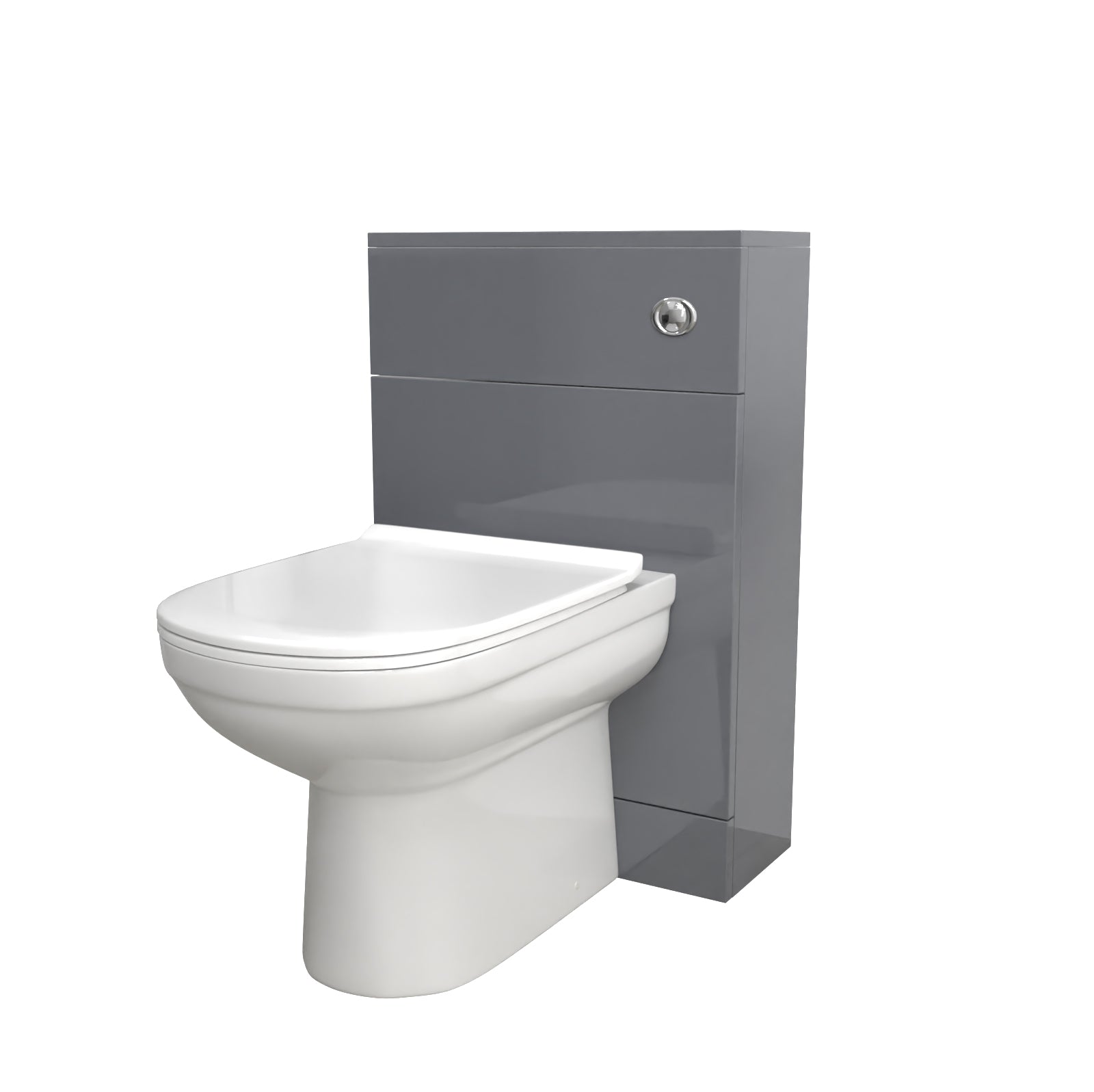 Howard Modern 500mm Back To Wall Toilet with WC Bathroom Steel Grey