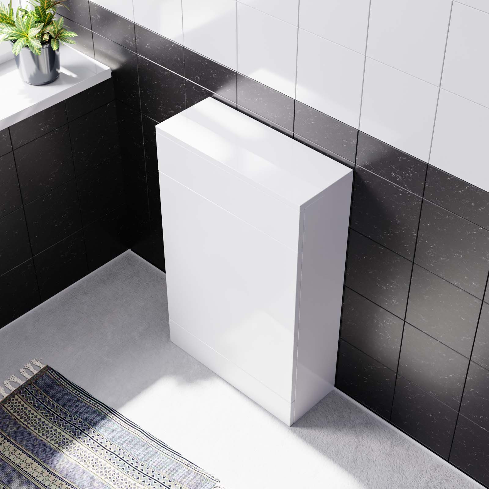 Nanuya Back To Wall White Gloss Toilet Cistern Unit W500mm x D200mm Flat Pack