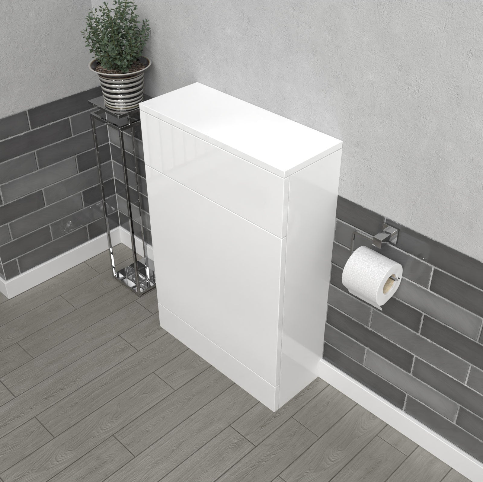 Nanuya White 500mm Freestanding Back To Wall WC Unit Bathroom