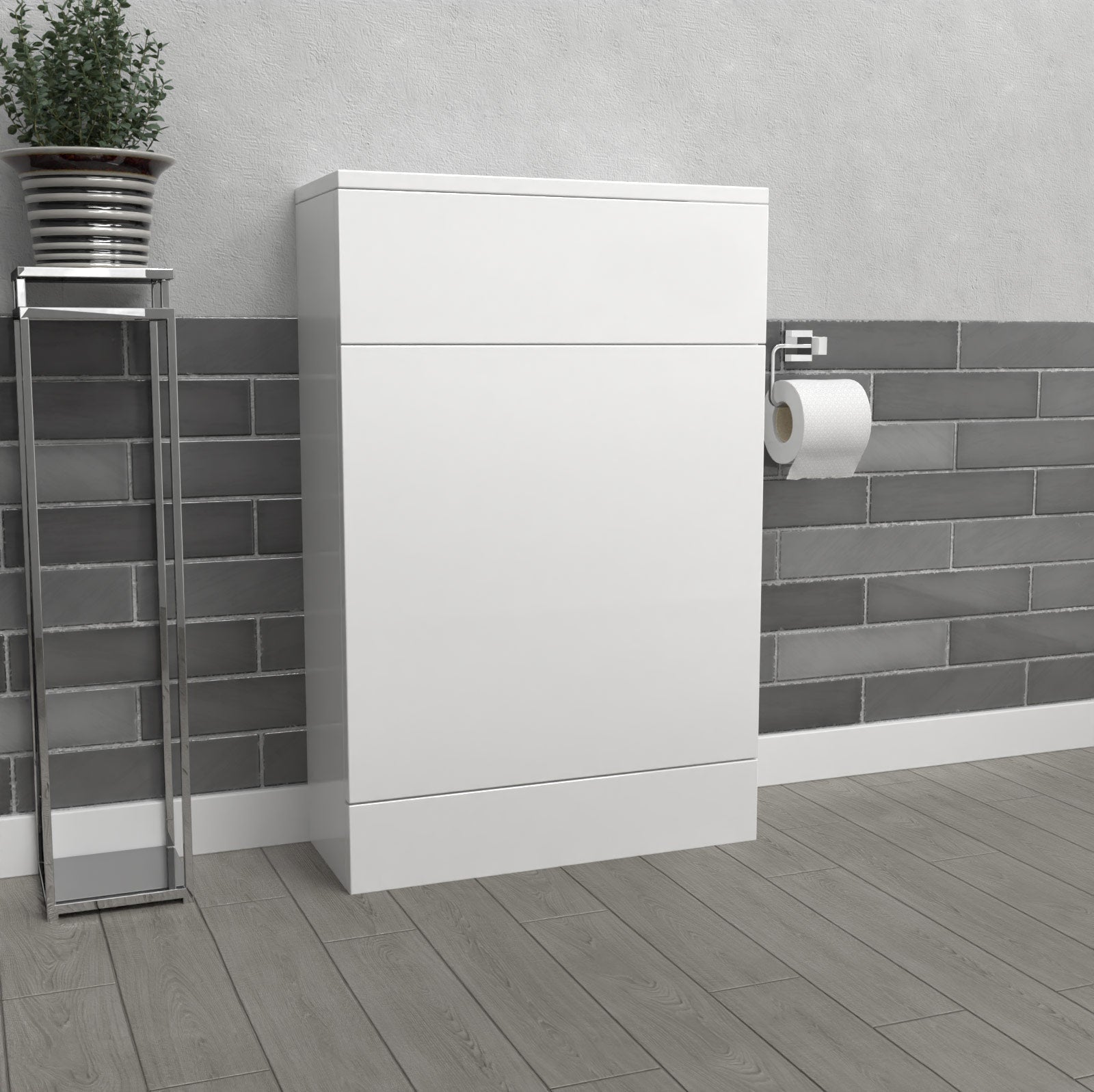 Nanuya White 500mm Freestanding Back To Wall WC Unit Bathroom