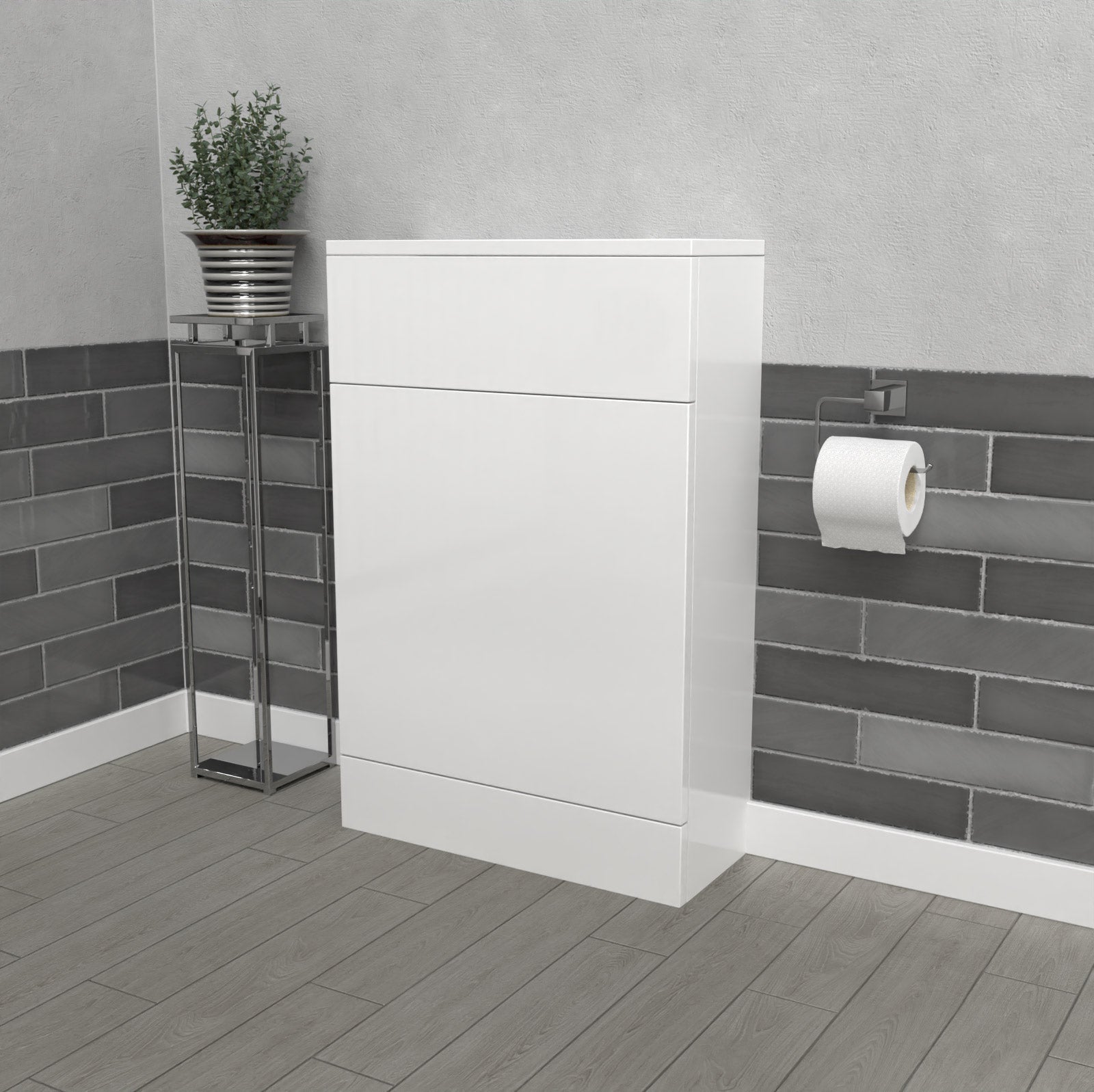 Nanuya Back To Wall White Gloss Toilet Cistern Unit W500mm x D200mm Flat Pack